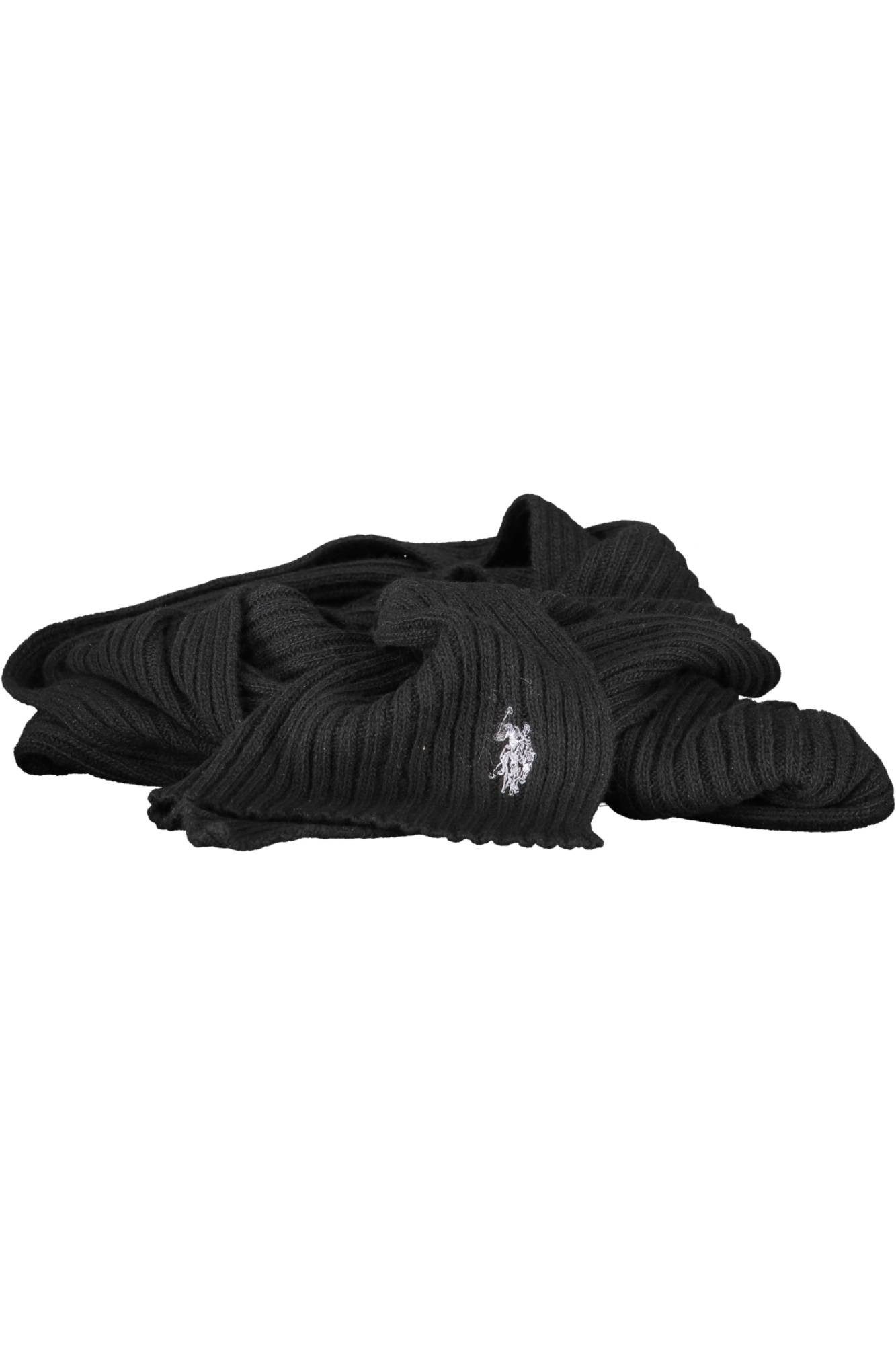 U.S. Polo Modeschal, Eleganter schwarzer Herrenschal mit Logo – Stilvoll & vielseitig