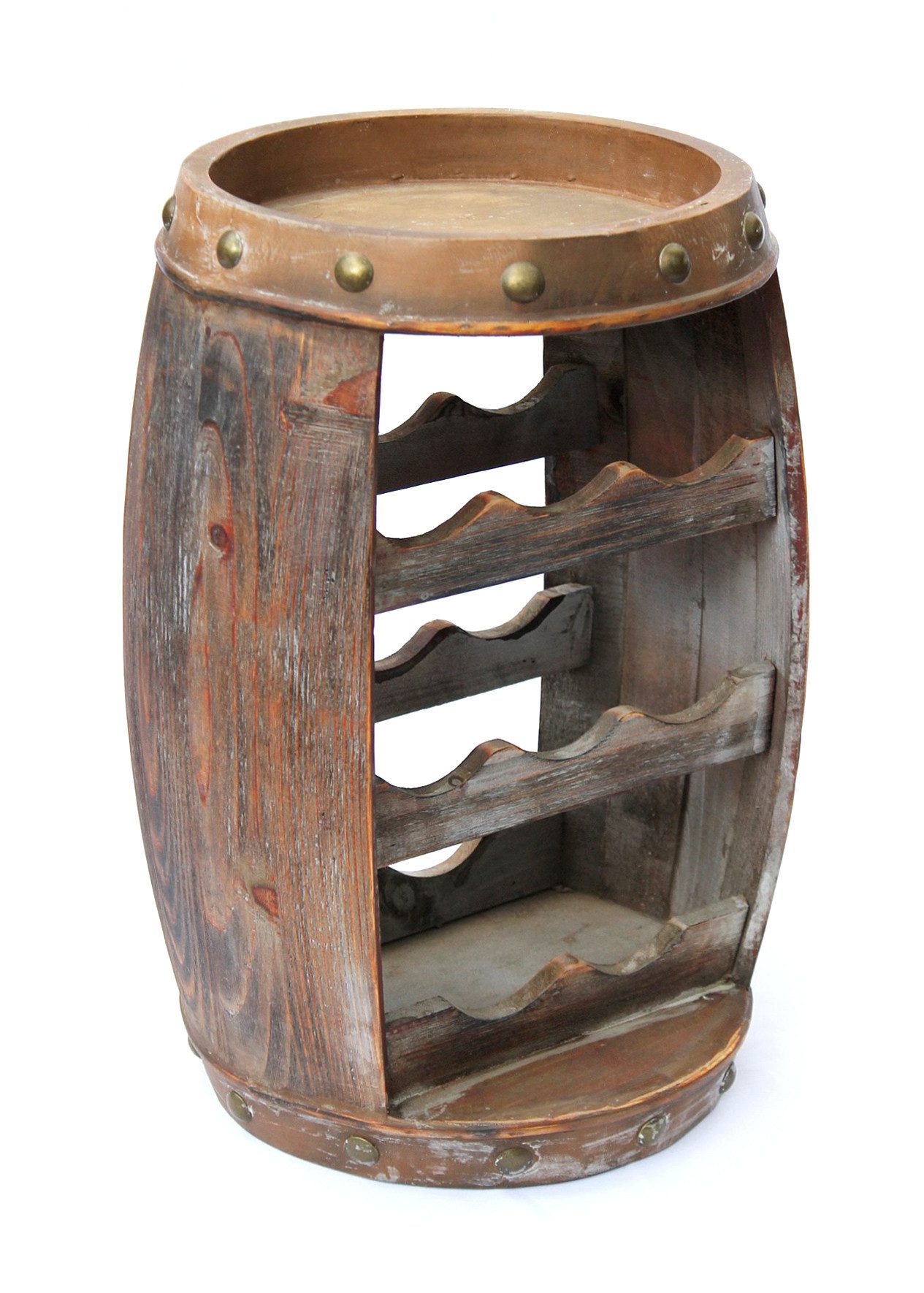 DanDiBo Weinregal Holz Klein Weinfass Flaschenständer Flaschenregal 1555 50 cm, Regal Fass Holzfass – Bild 2 von 5