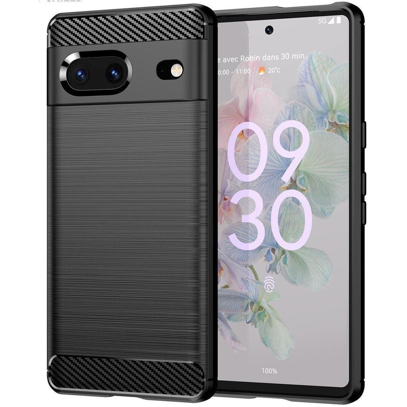 CoolGadget Handyhülle Carbon Handy Hülle für Google Pixel 7 6,3 Zoll, robuste Telefonhülle Case Schutzhülle für Pixel 7 Hülle