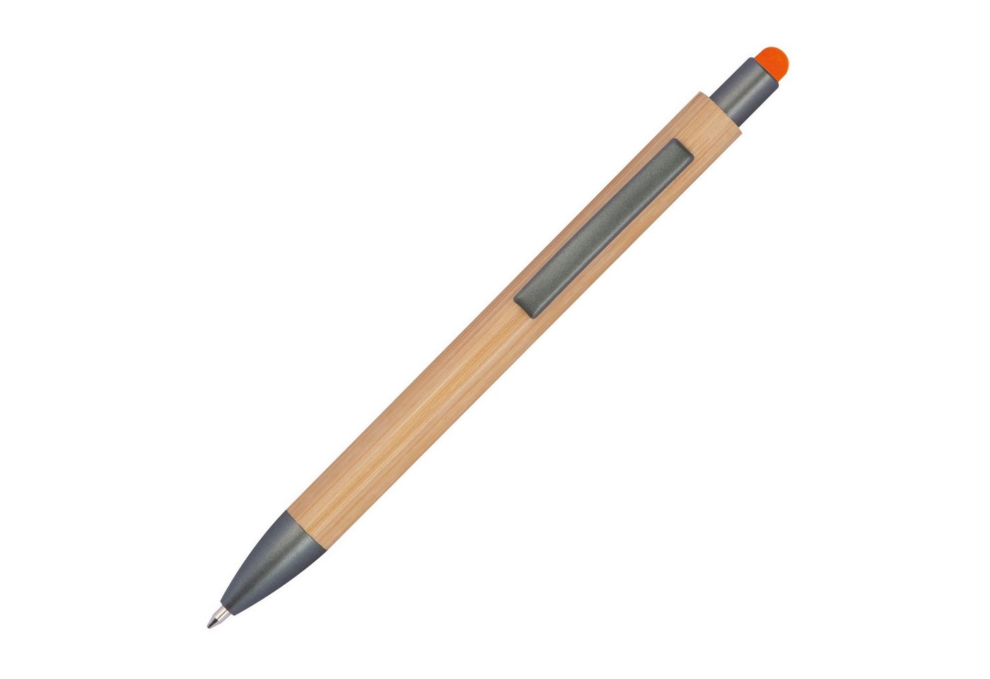 Thumbnail - Macma Kugelschreiber 10 Touchpen Holzkugelschreiber aus Bambus / Stylusfarbe: orange