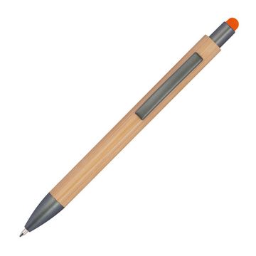 Livepac Office Kugelschreiber Touchpen Holzkugelschreiber aus Bambus / Stylusfarbe: orange