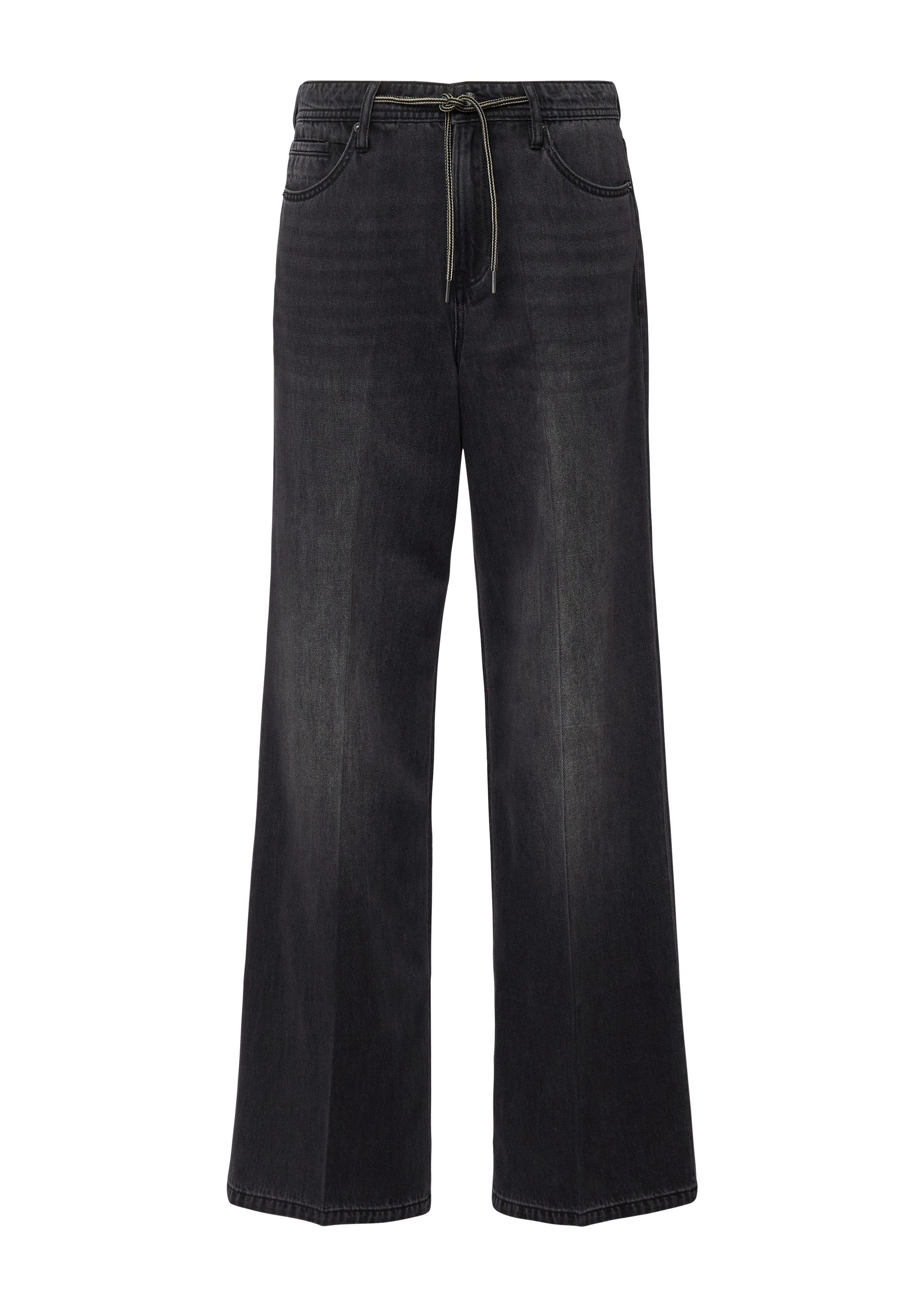 s.Oliver Weite Jeans Jeans-Hose SURI Jeans Suri / Regular Fit / Mid Rise / Wide Leg / mit Bindedetail