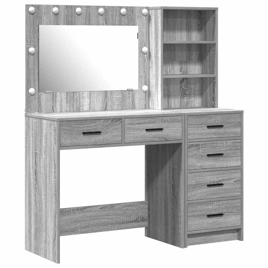 vidaXL Schminktisch Schminktisch 2 Stk. Hellgrau 78,5 x 41 x 135 cm Holzwerkstoff (2-St)