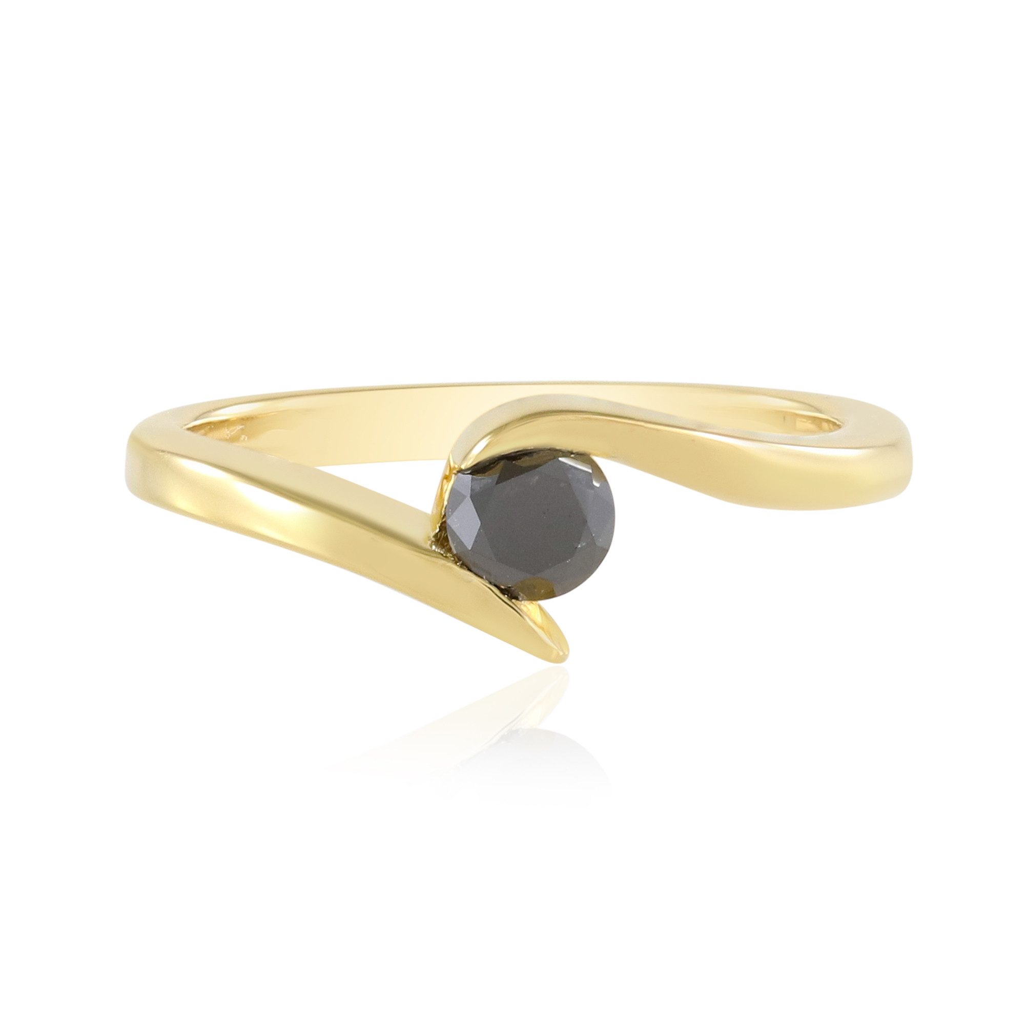 Cavill Diamantring Schwarzer Diamant Goldplattierter Silberring (1-tlg)