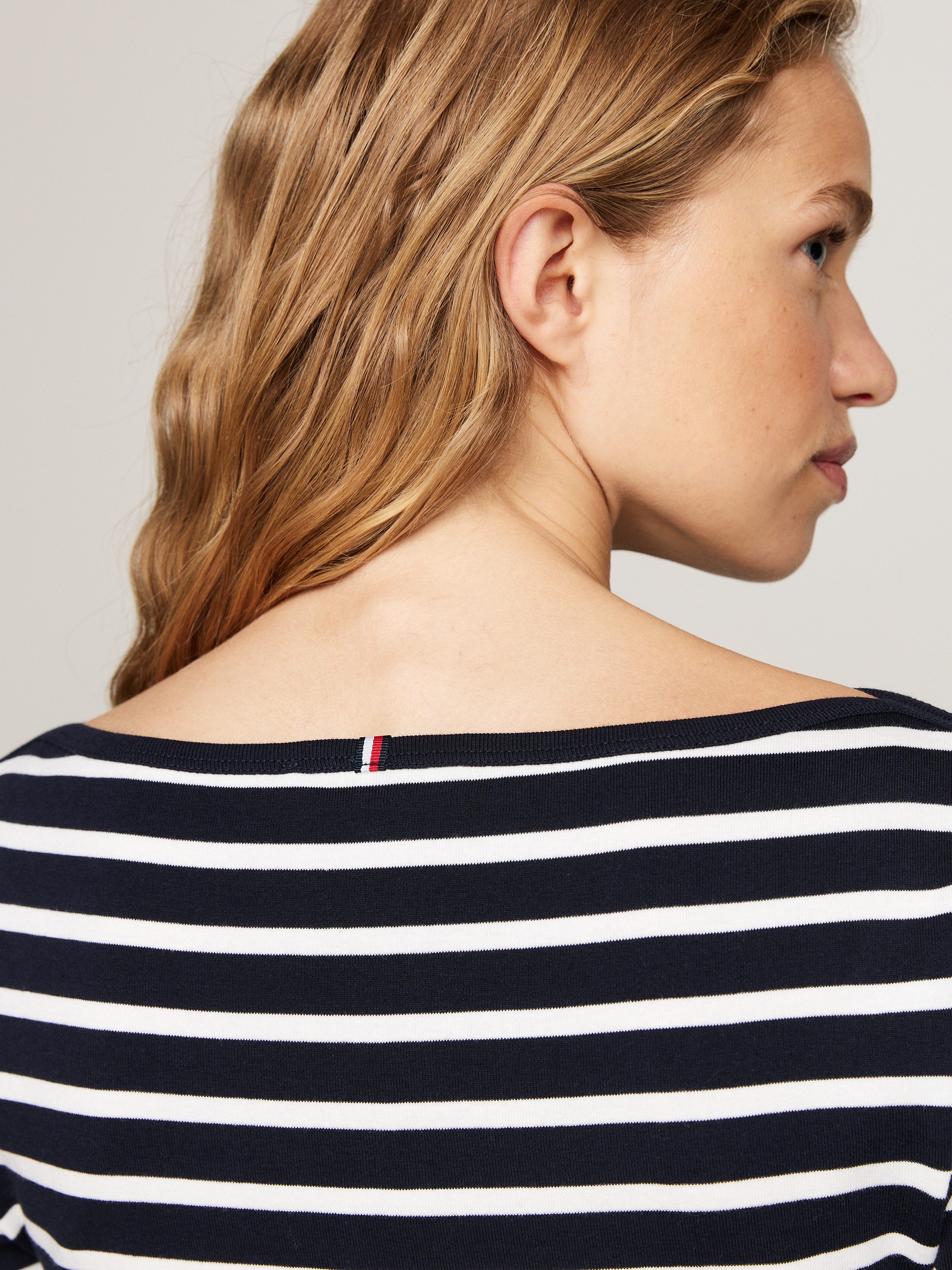 Tommy Hilfiger 3/4-Arm-Shirt NEW CODY BOAT-NECK Baumwolle, U-Boot-Ausschnitt, Slim Fit