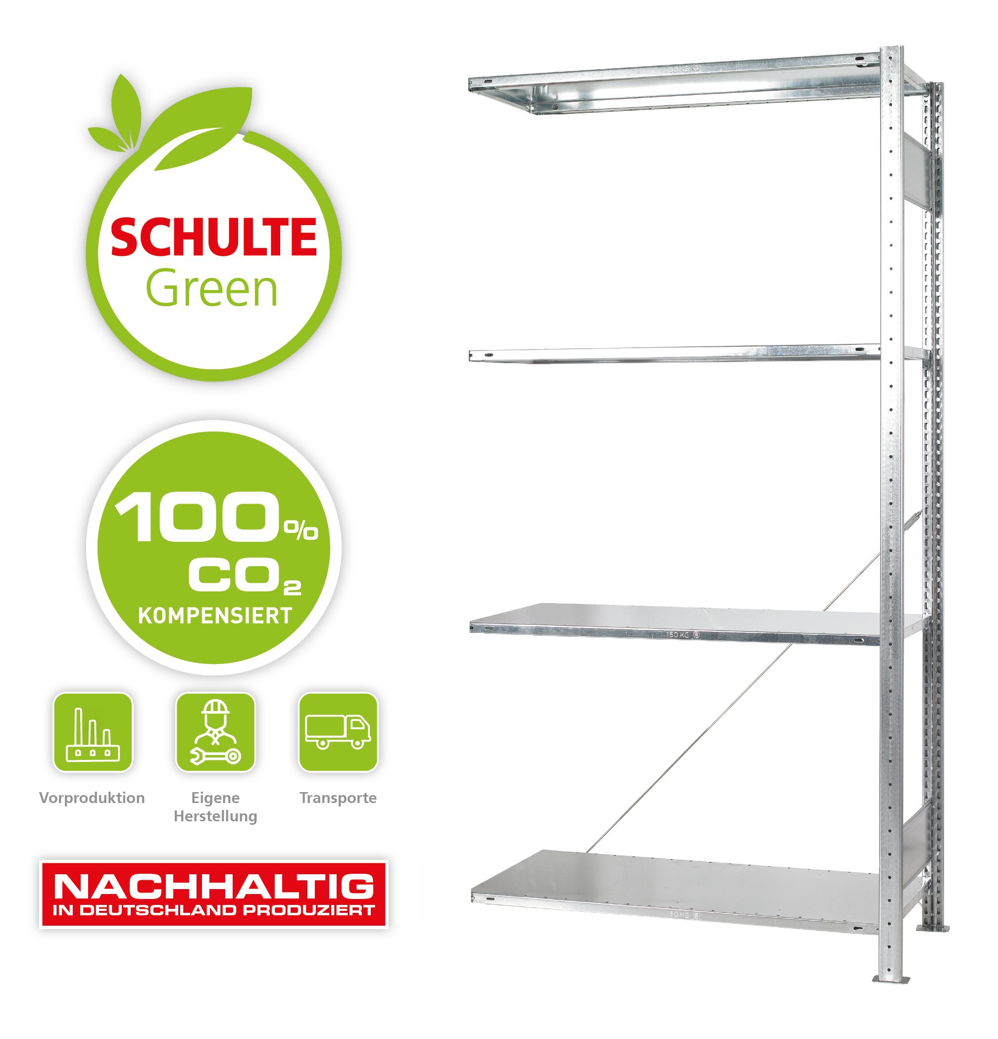 - Lagertechnik Bd.Typ 150 4 mm, kg Steckregal 2000x1000x400 verzinkt Anbauregal SCHULTE