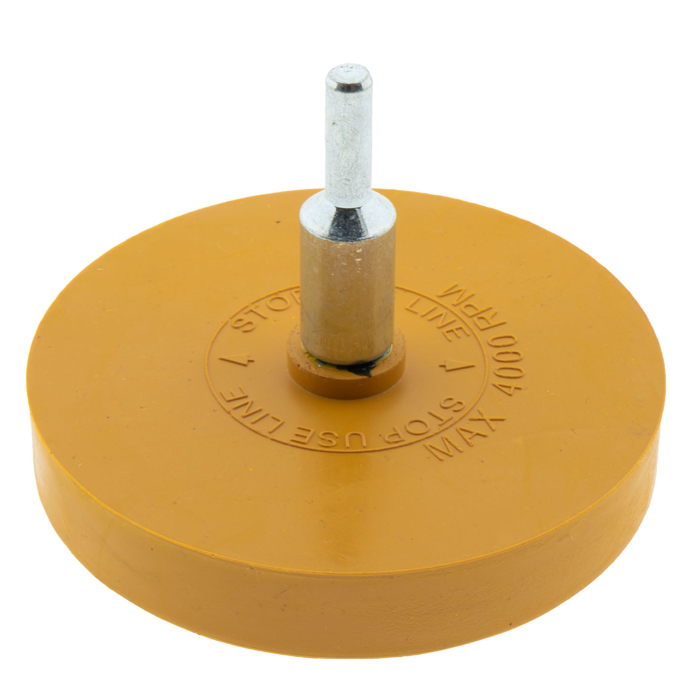 Radiergummi Radierscheibe 85mm Gelb – Folienradierer mit 6mm Schaft