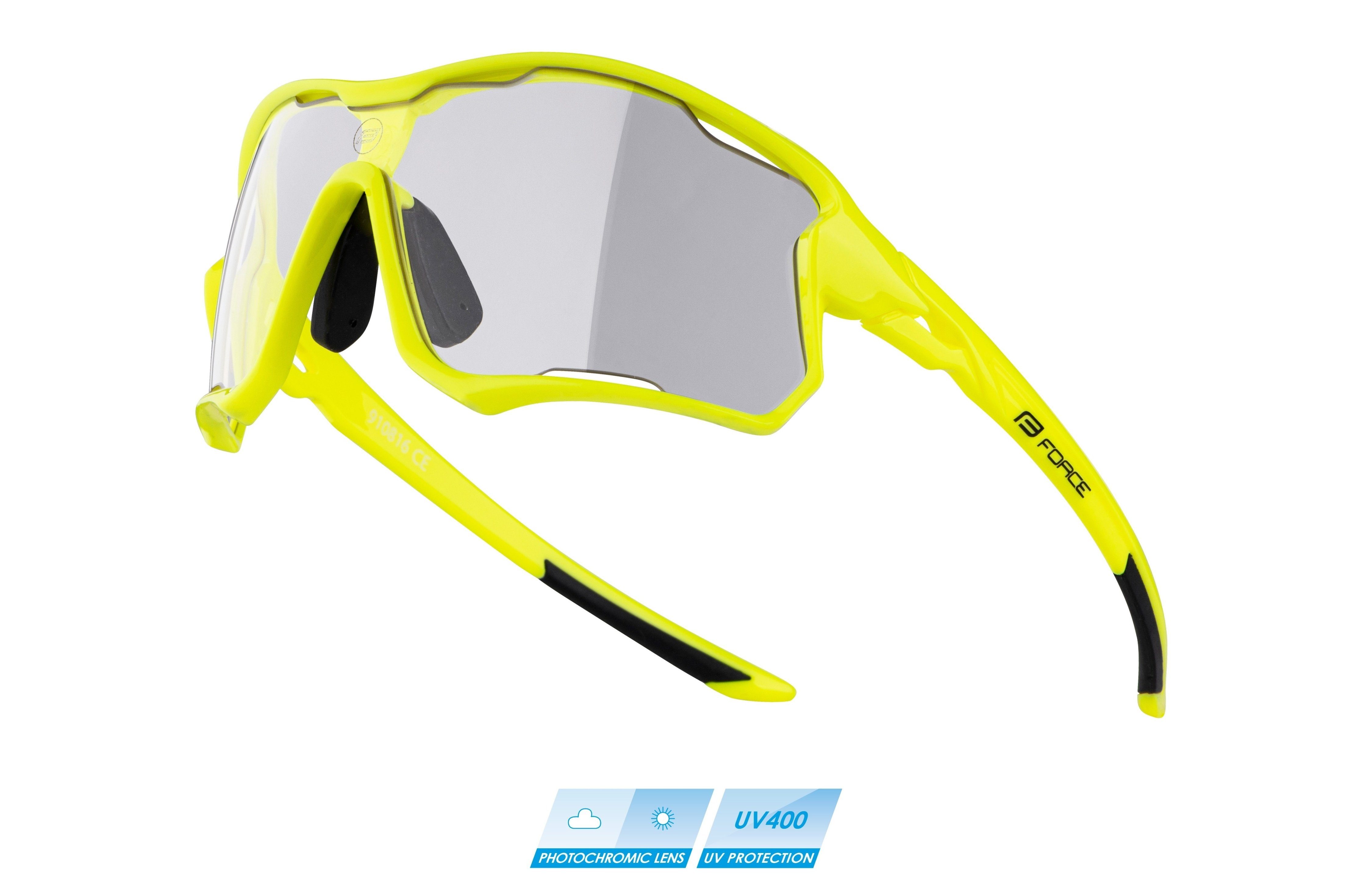 Fahrradbrille Sonnenbrille FORCE EDIE fluo