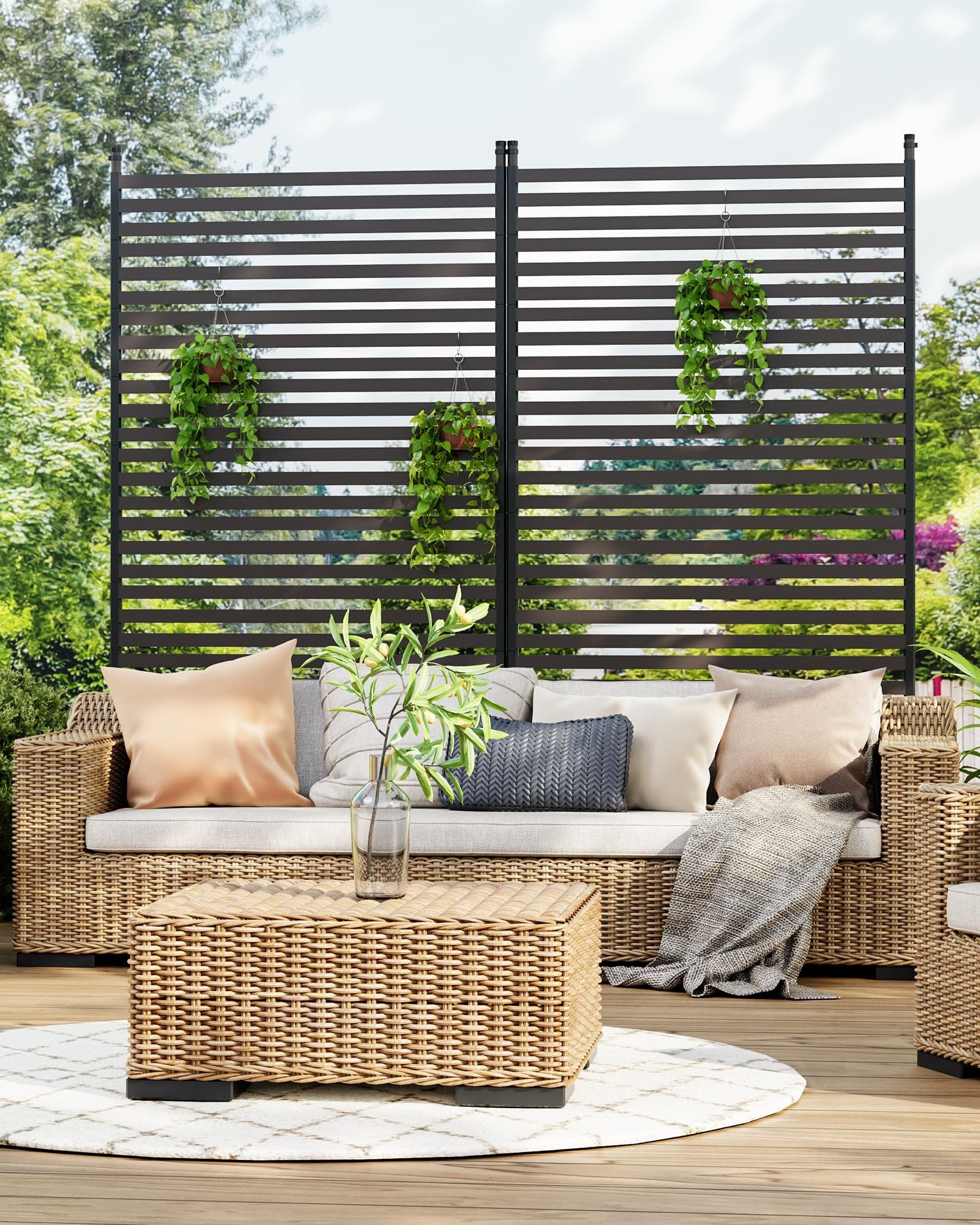 GarveeMore Paravent 72× 36in Freistehender Metall Datenschutzbildschirm für günstig online kaufen