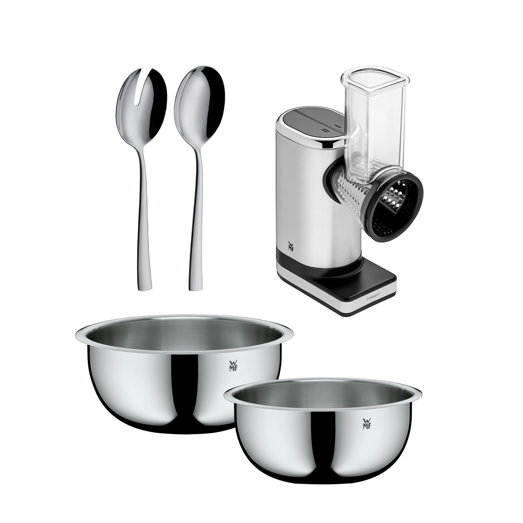 WMF Salatbesteck Philadelphia, Elektrische Gemüseraspel Küchenminis und Schüsselset