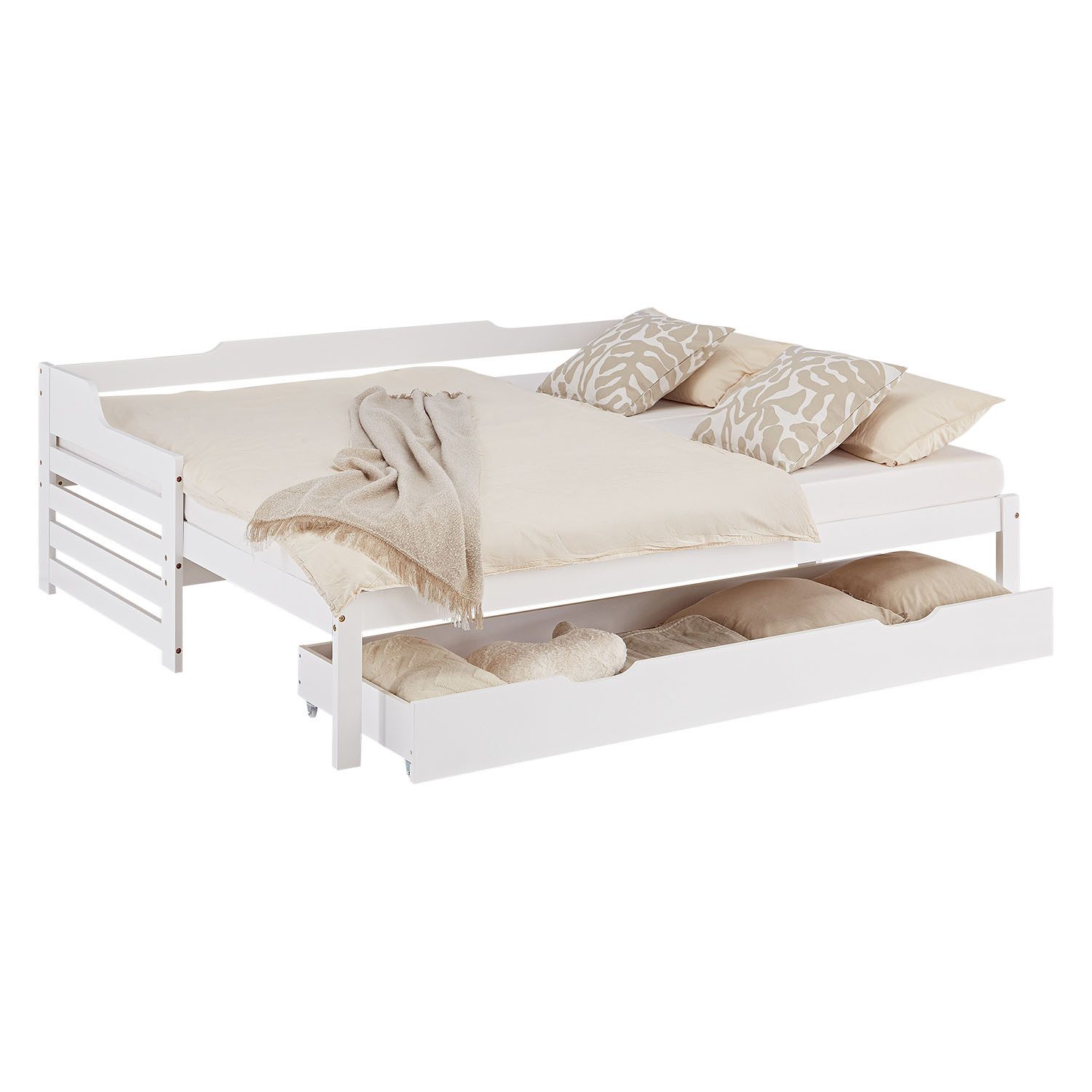Homestyle4u Tagesbett Ausziehbett 90x200 cm mit Bettkasten mit Matratze 307 günstig online kaufen