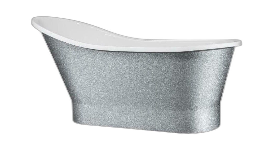 Xlmoebel Badewanne Silberne Acrylwanne mit elegantem Design in Weiß, (1-tlg), Hergestellt in Europa