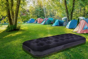 Avenli Luftbett Avenli aufblasbares Luftbett / Campingmatratze schwarz 191x73x22 cm, (Luftmatratze für 1 Person), Gästebett mit beflockter Oberfläche