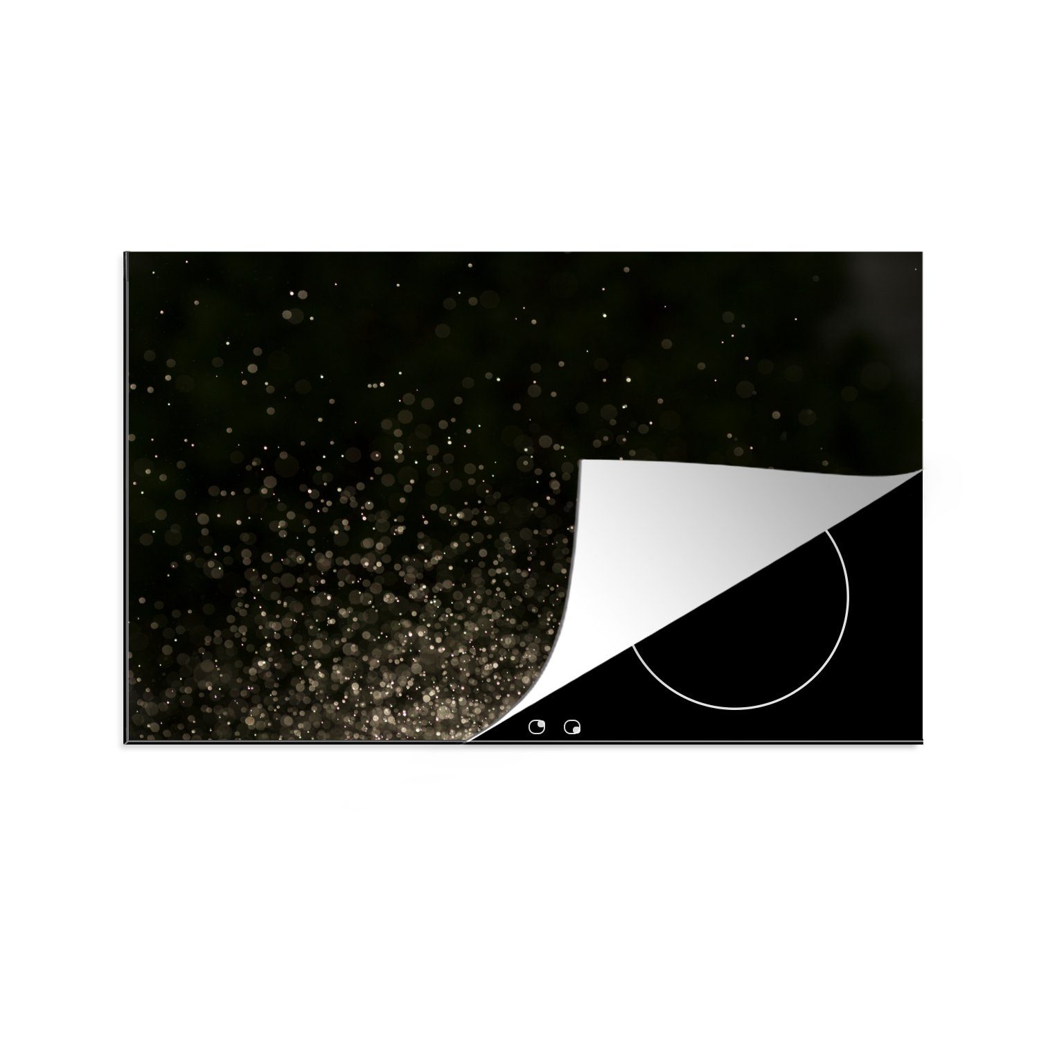 MuchoWow Herdblende-/Abdeckplatte die Schutz Abstrakt für 81x52 küche, Glitter - Induktionskochfeld Vinyl, cm, Schwarz, tlg), (1 - Ceranfeldabdeckung