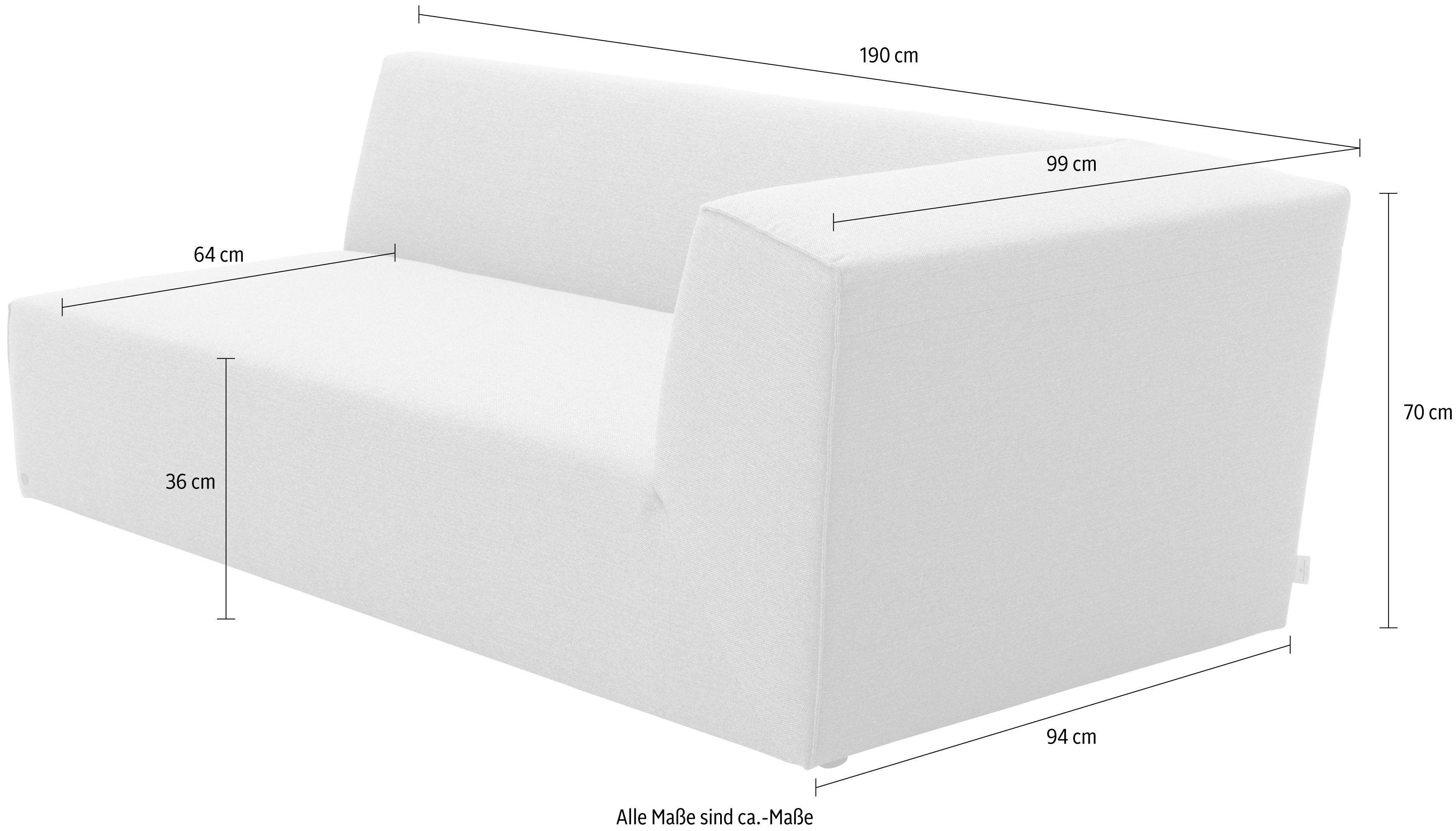 Ecksofa rechts TOM Armlehne ELEMENTS, Sofa-Eckelement TAILOR mit HOME