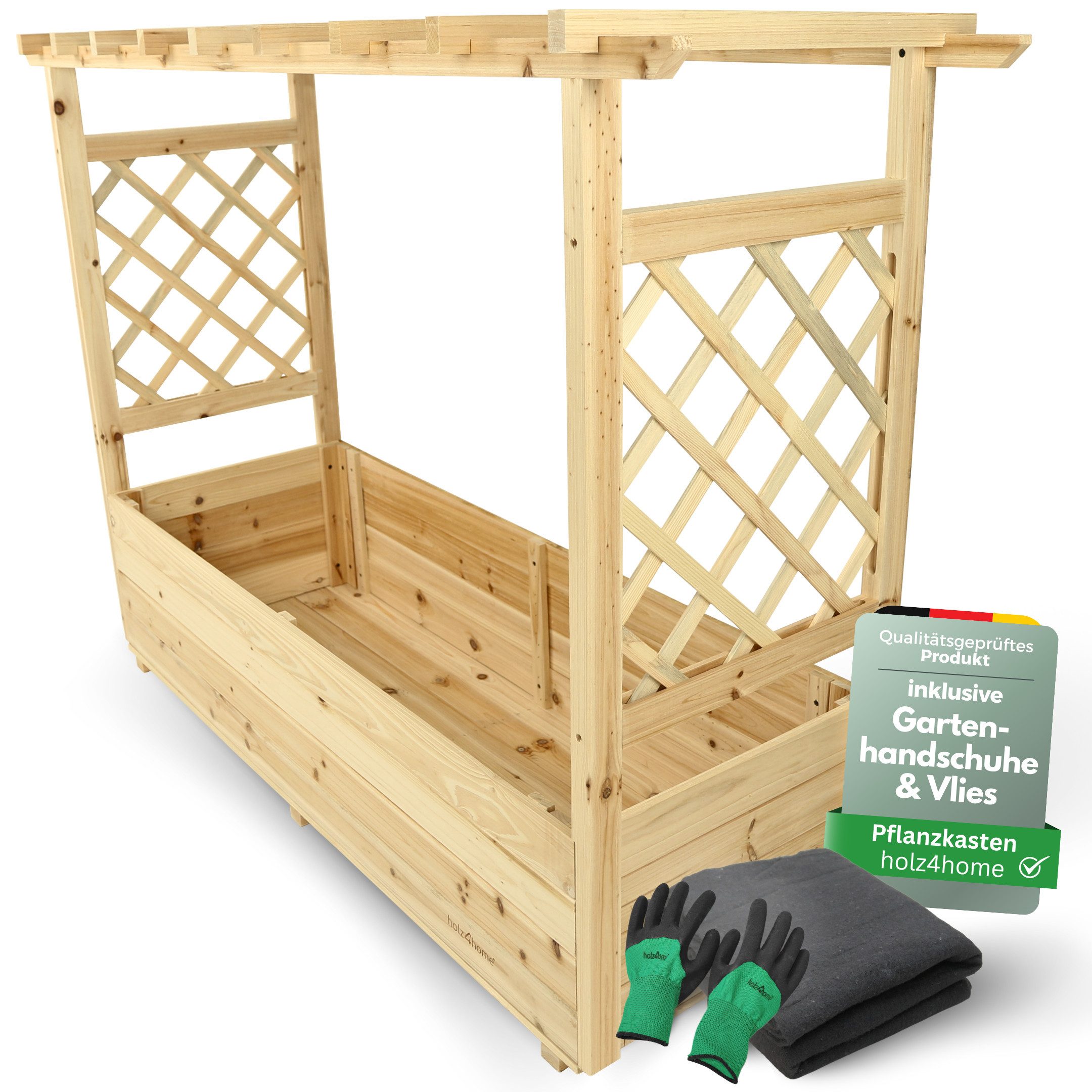 holz4home® Blumenkasten Pflanzkasten mit Dach