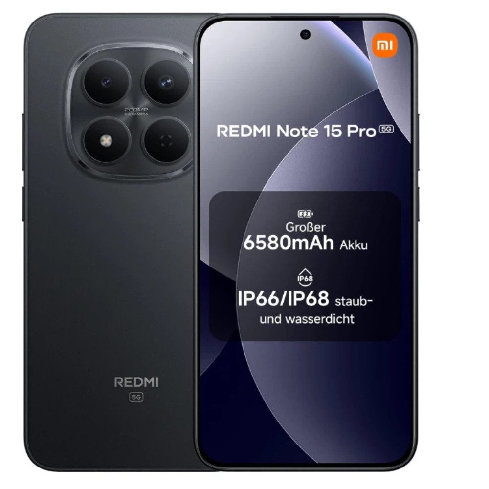 Xiaomi Redmi Note 15 Pro 5G 12GB 512GB schwarz Smartphone (6.83 Zoll, 512 GB Speicherplatz, 200 MP Kamera)