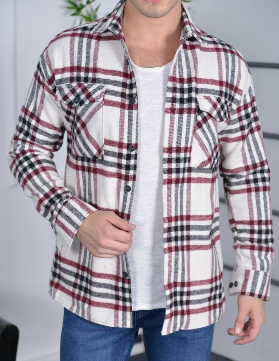 Megaman Jeans Flanellhemd Megaman H-261 Kariert Hemd Herren Baumwolle