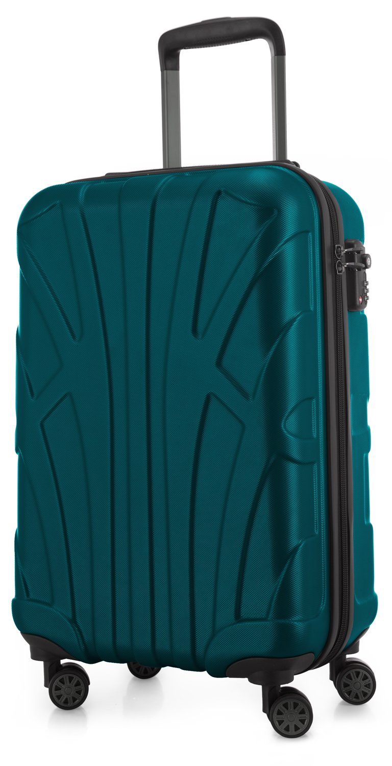 Suitline Handgepäckkoffer S1, 4 Rollen, Robust, Leicht, TSA Zahlenschloss, 55 cm, 33 L Packvolumen Aquagrün