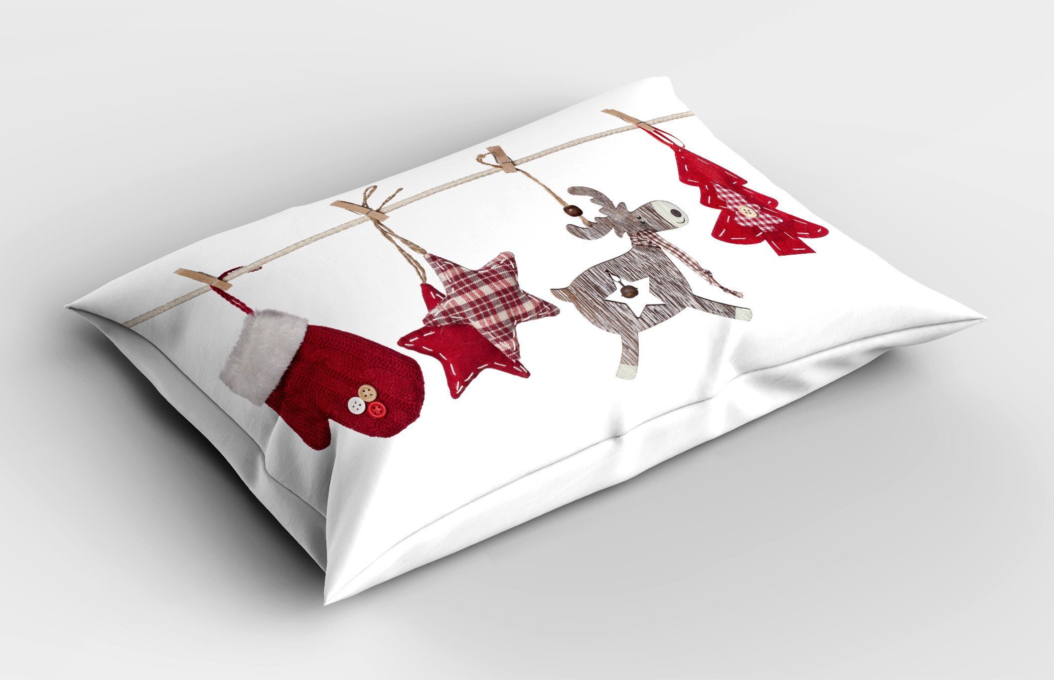 Abakuhaus Size Retro-Elemente King Standard Weihnachten Kissenbezüge Kissenbezug, am Dekorativer Seil Stück), Gedruckter (1