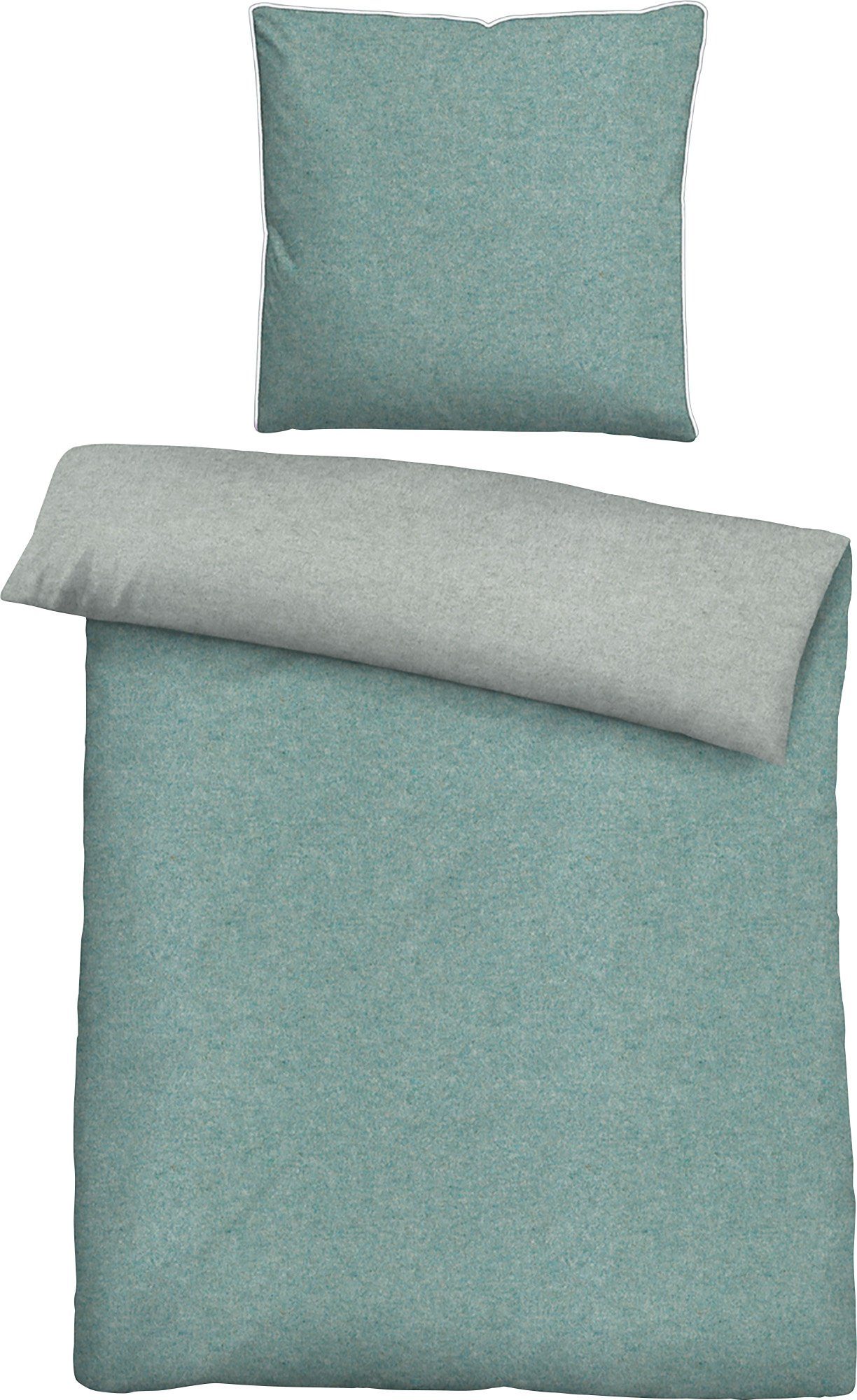 Biberna Bettwäsche Wendebettwäsche, Biber, Melange-Flanell Uni