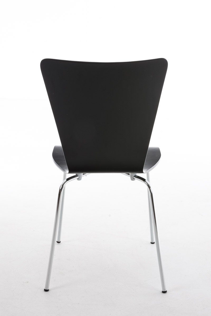 Holz geformter Konferenzstuhl Gestell: - Messestuhl), Warteraumstuhl ergonomisch TPFLiving Sitzfläche Metall schwarz - chrom Besucherstuhl - mit - Jaron (Besprechungsstuhl Sitzfläche: