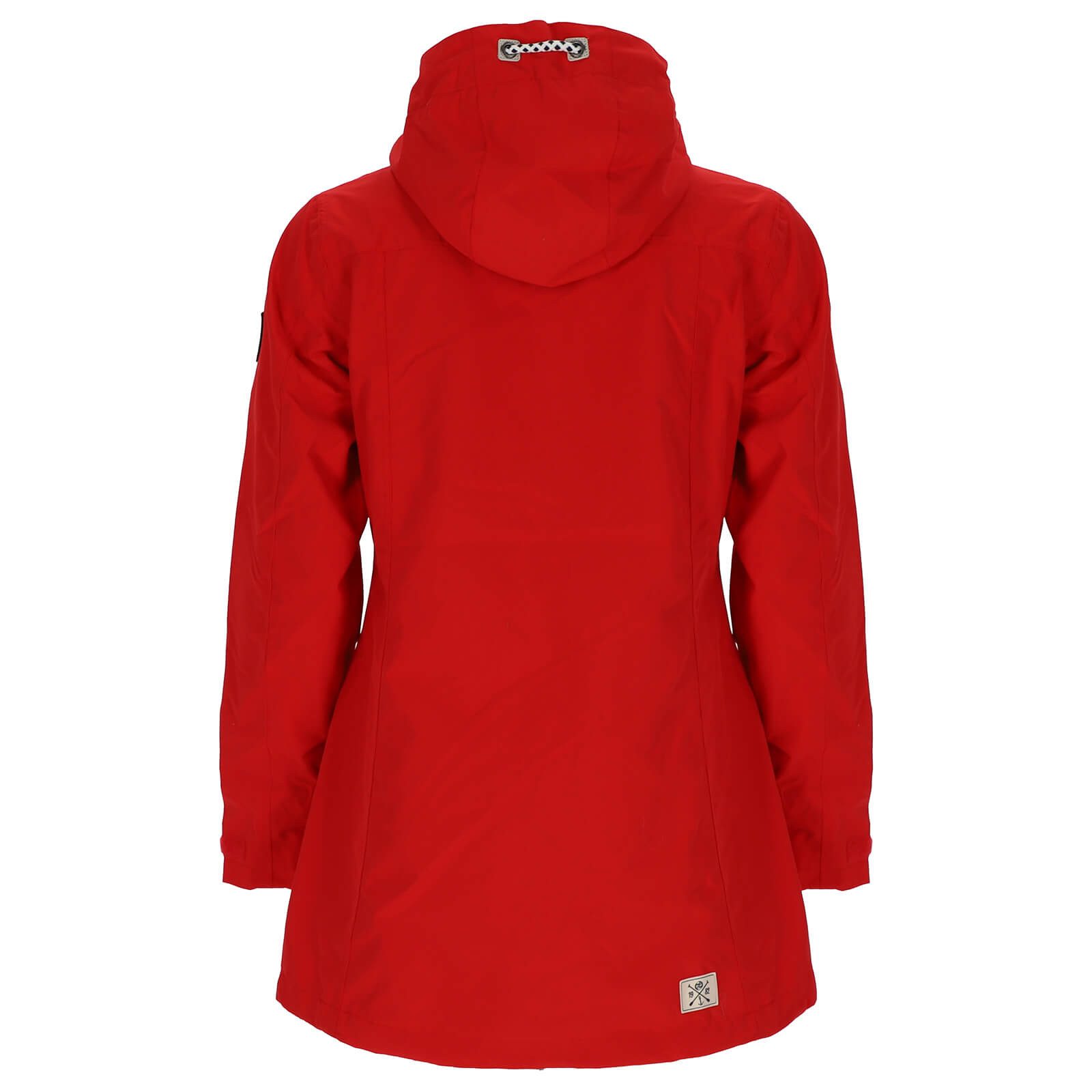 Dry Fashion Funktionsmantel Leer Damen Funktionsjacke Wasserdicht - Outdoor-Jacke Mantel Winddicht Atmungsaktiv, Verschweißte Nähte, Verstellbare und abnehmbare Kapuze