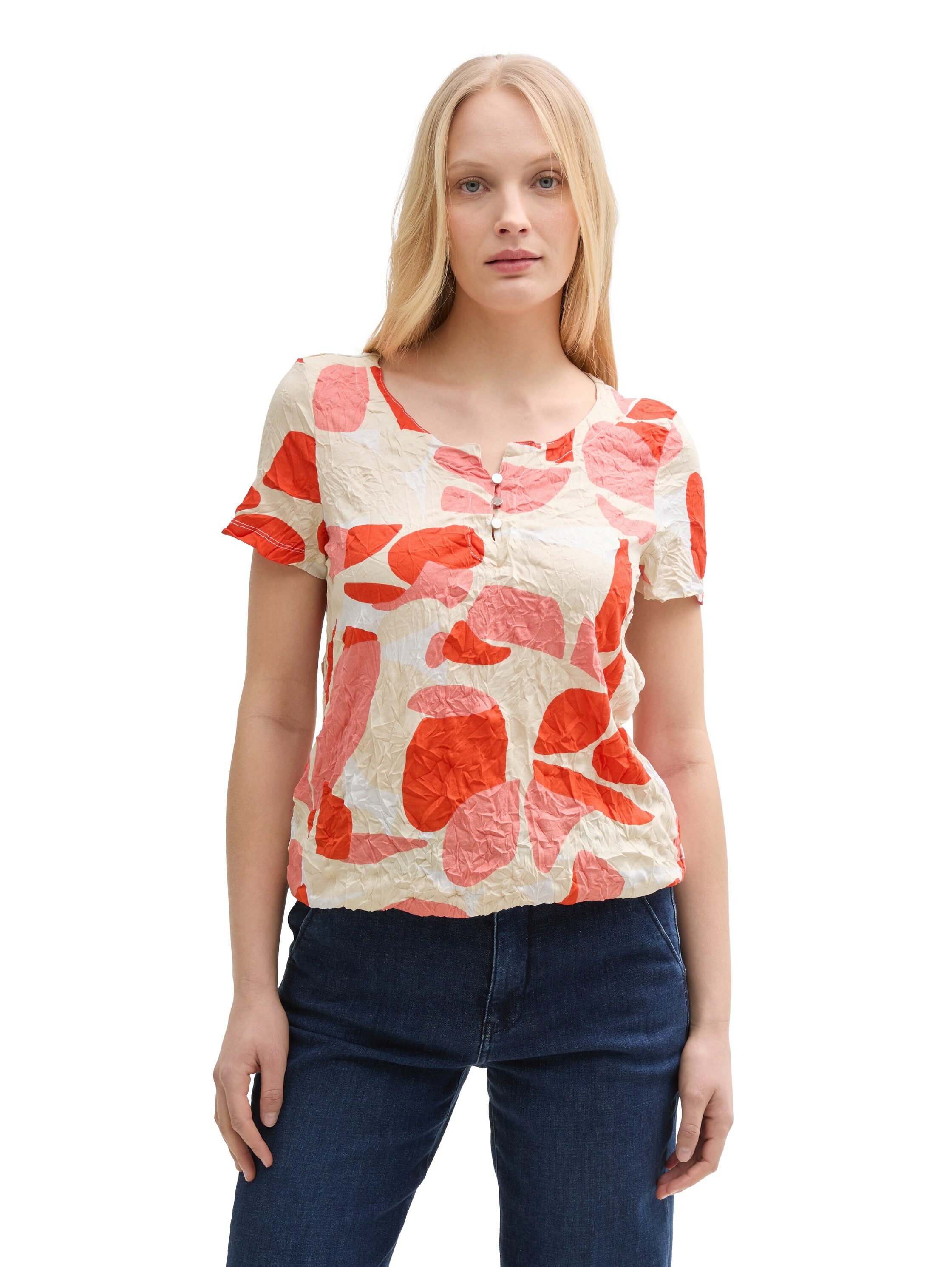 TOM TAILOR T-Shirt mit All-Over Print günstig online kaufen
