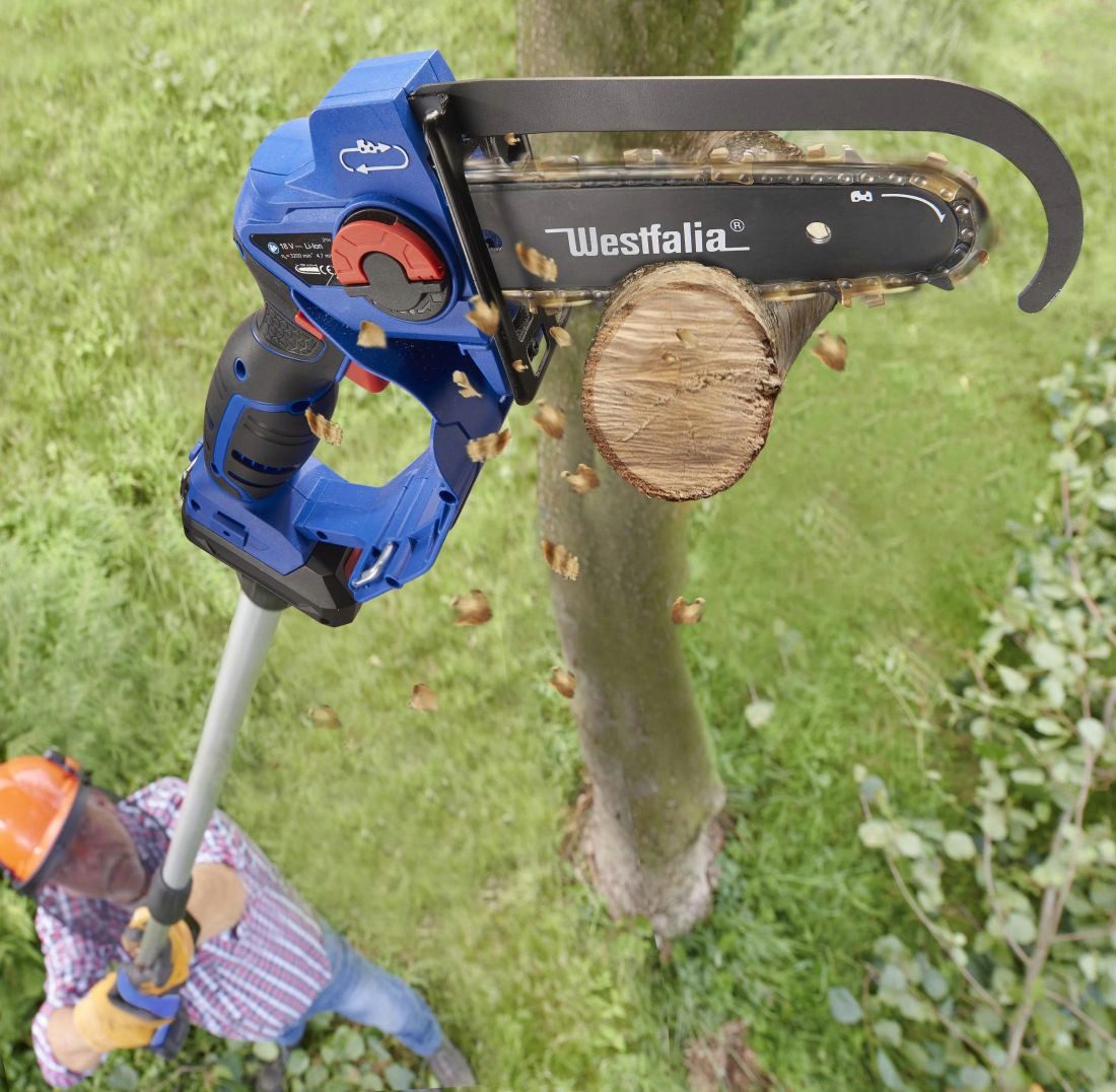 Westfalia Werkzeug Akku-Kettensäge Akku-Einhand-Powersäge, X-SAW PRO, 18 Volt, Li-Ion