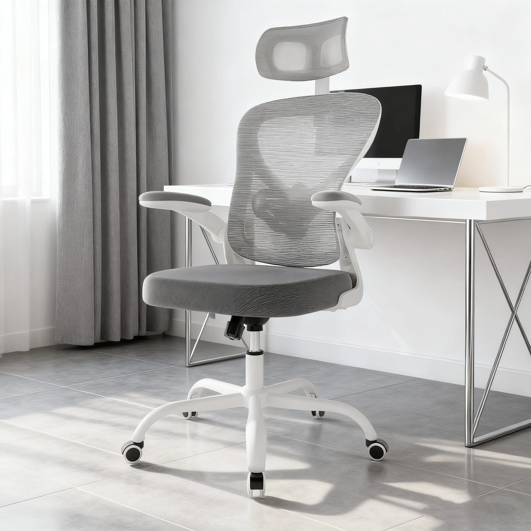 GOTLAND Bürostuhl Ergonomischer Netzkörper Bürostuhl mit 3D-Armlehnen & Lendenstütze (1 St), höhenverstellbarer Schreibtischstuhl für Home Office&Büro, dunkelgrau