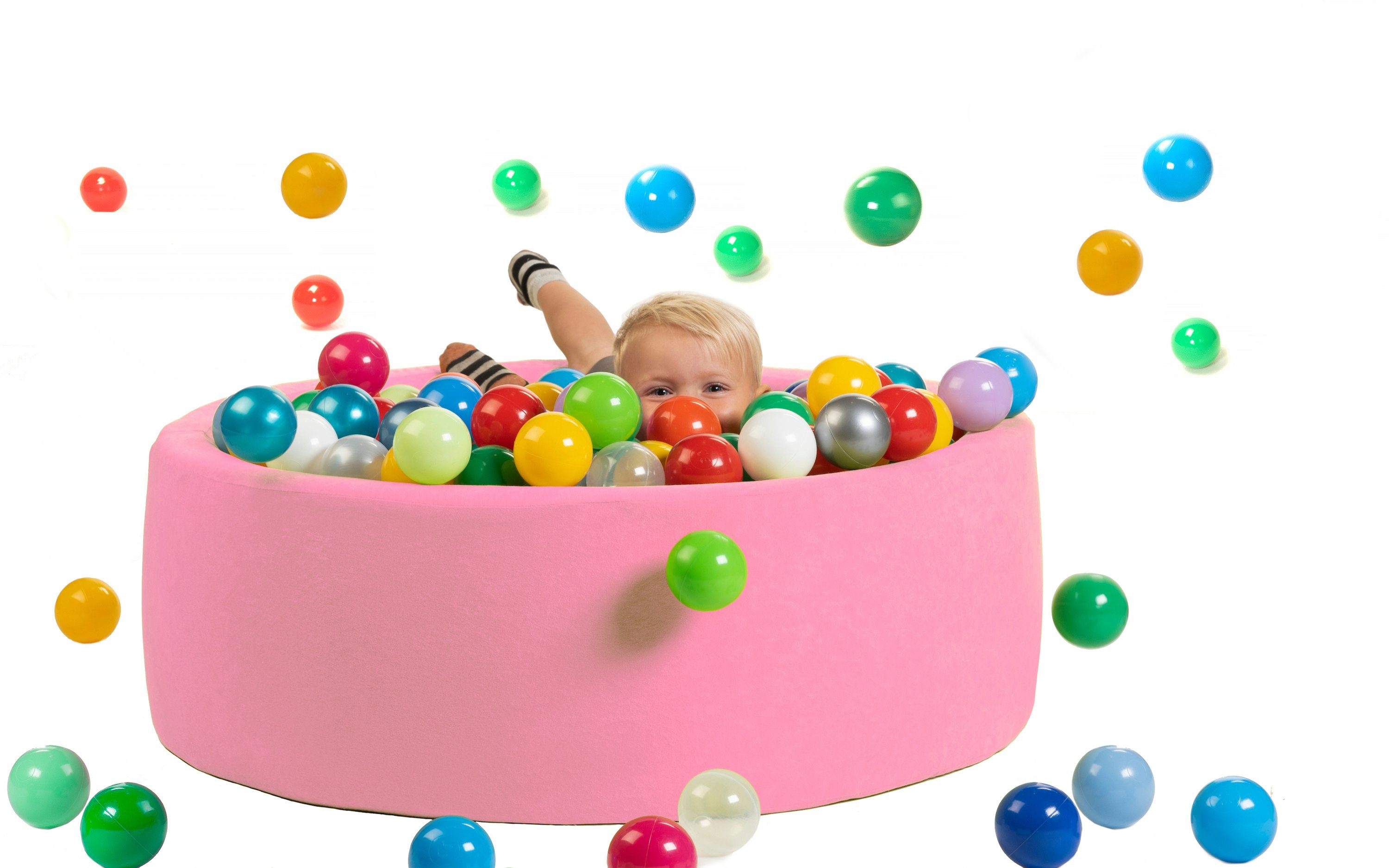 sunnypillow Bällebad-Bälle für Baby Kinder mit bunten Bällen (400-St), Rosa - mit 400 Bällen