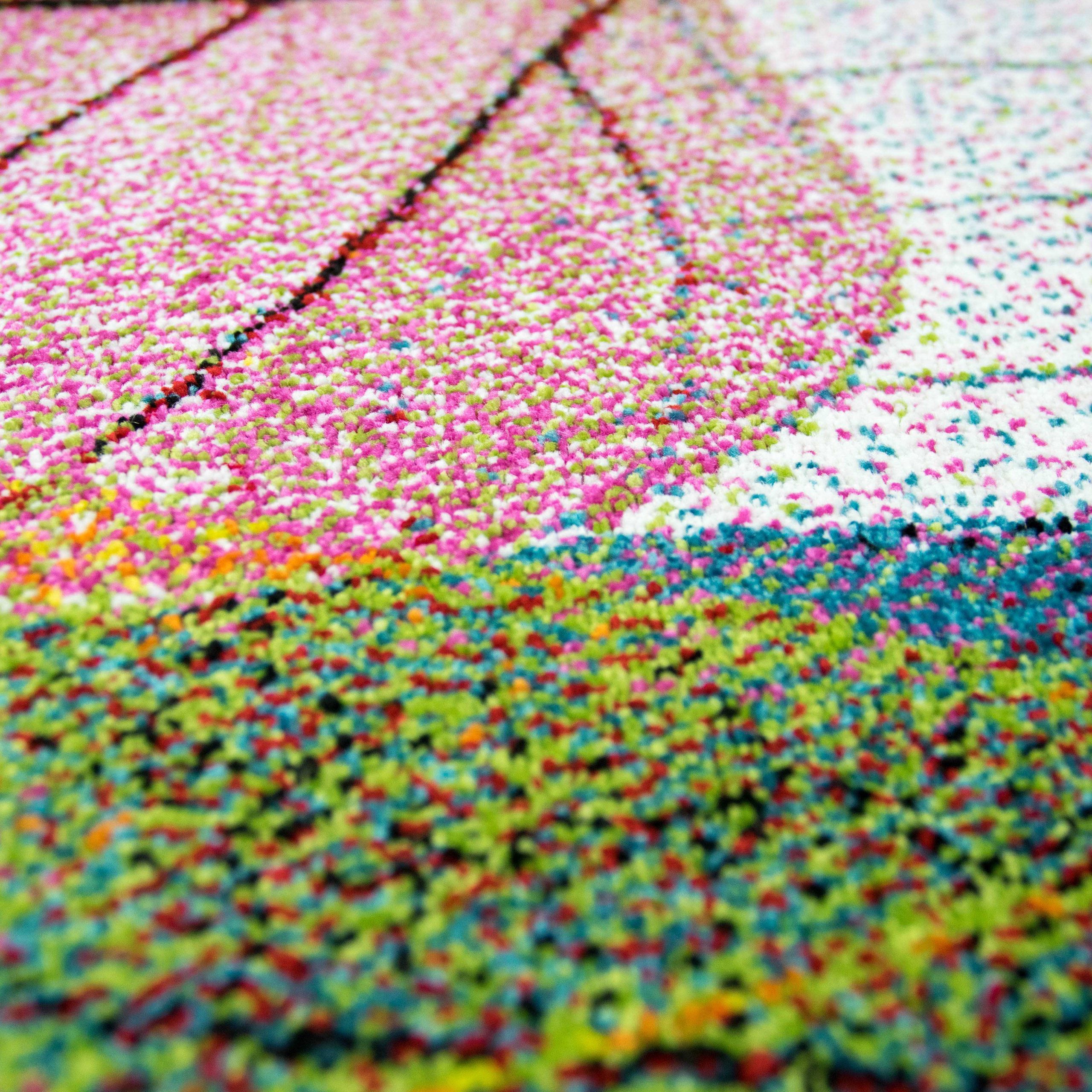 TeppichHome24 Teppich Teppich Wohnzimmer Laub bunt, rund, Höhe: 13 mm