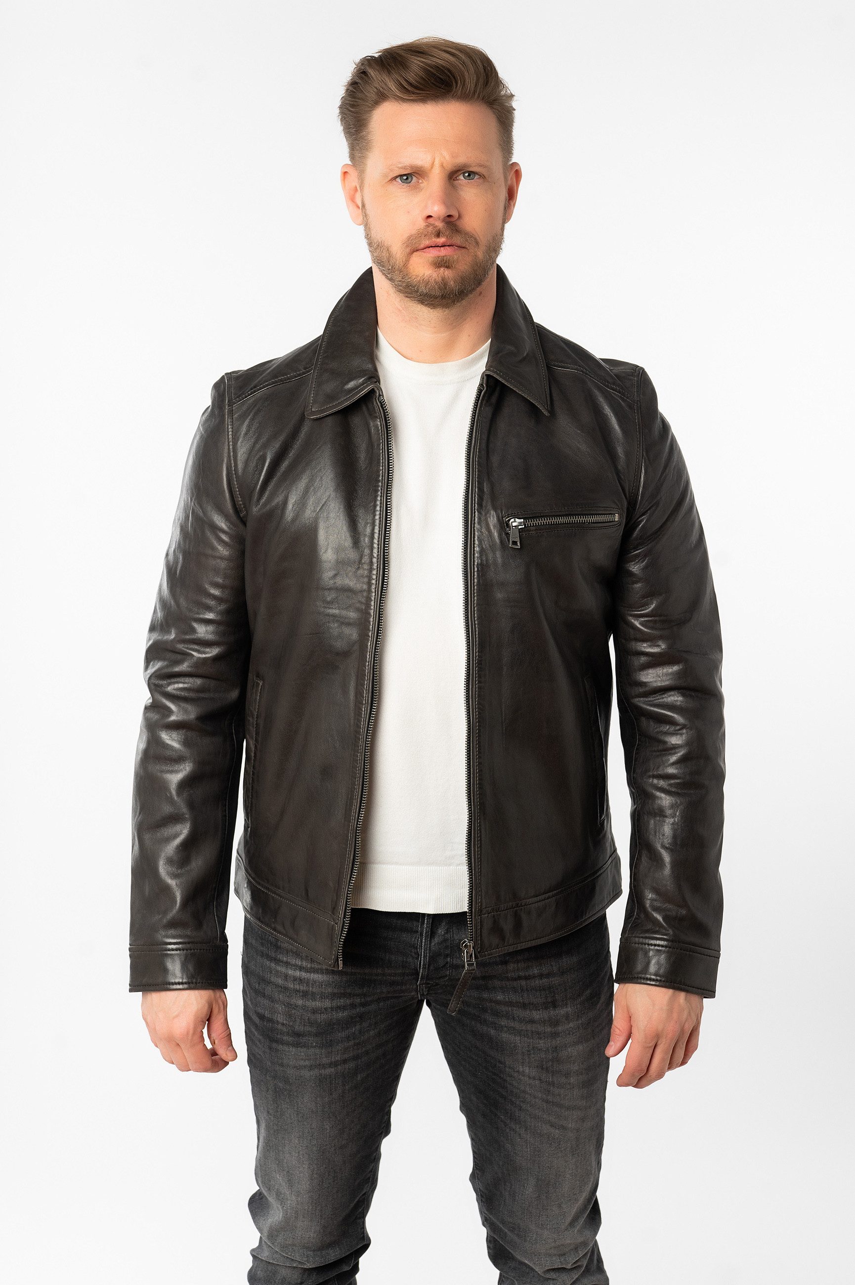 Mauritius Lederjacke MMBerink mit Umlegekragen günstig online kaufen