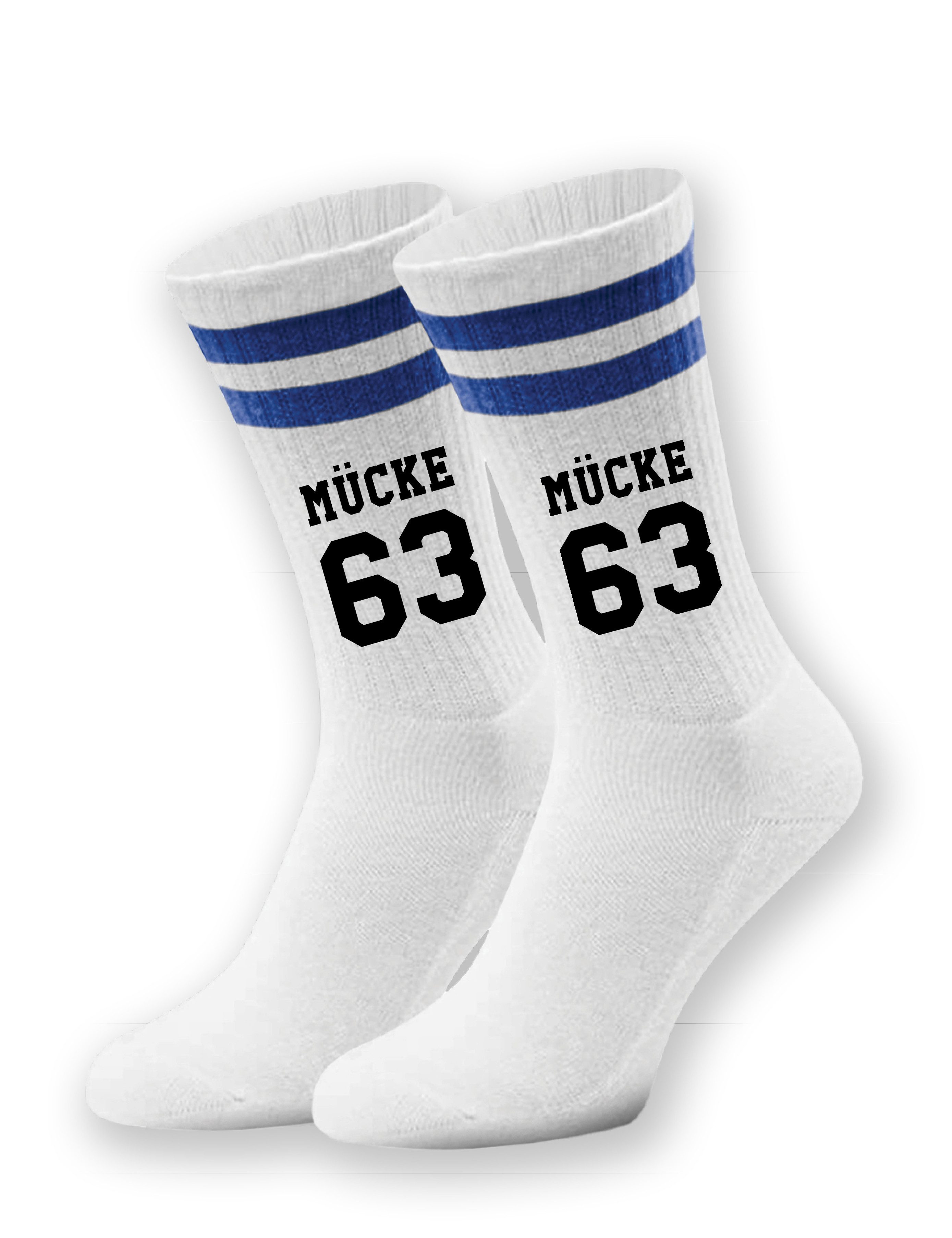 Tennissocken Unisex Socken "Mücke 63" Retro Aufdruck lustig Geschenk Statement