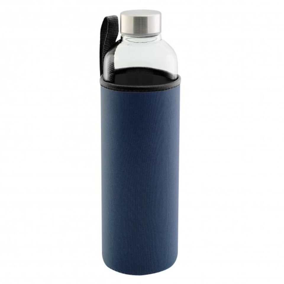 axentia Trinkflasche Trinkflasche, Glas, dunkelblau, ca. 1 l