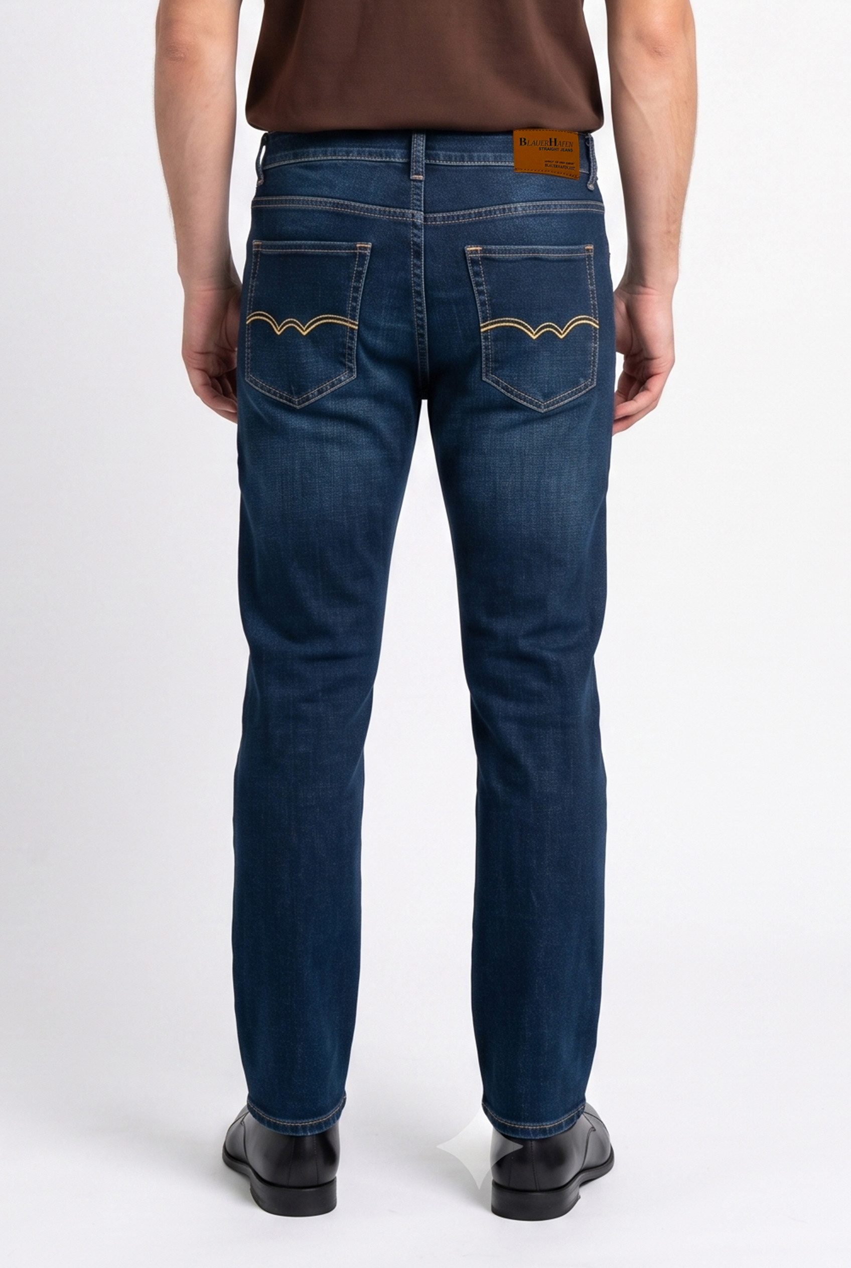 BlauerHafen Regular-fit-Jeans Herren Straight Fit Jeans Stretch Bequeme mit Slim Passform Super Flex – Bild 5 von 5