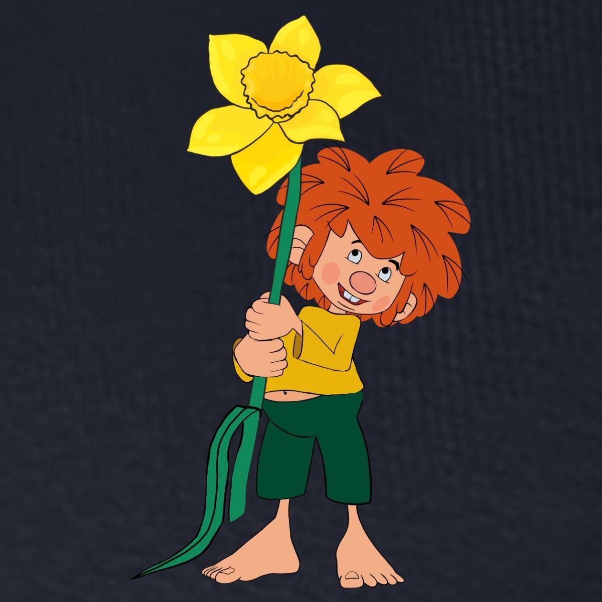 Spreadshirt T-Shirt Pumuckl Design Mit Gelber Blume Männer Premium T-Shirt günstig online kaufen