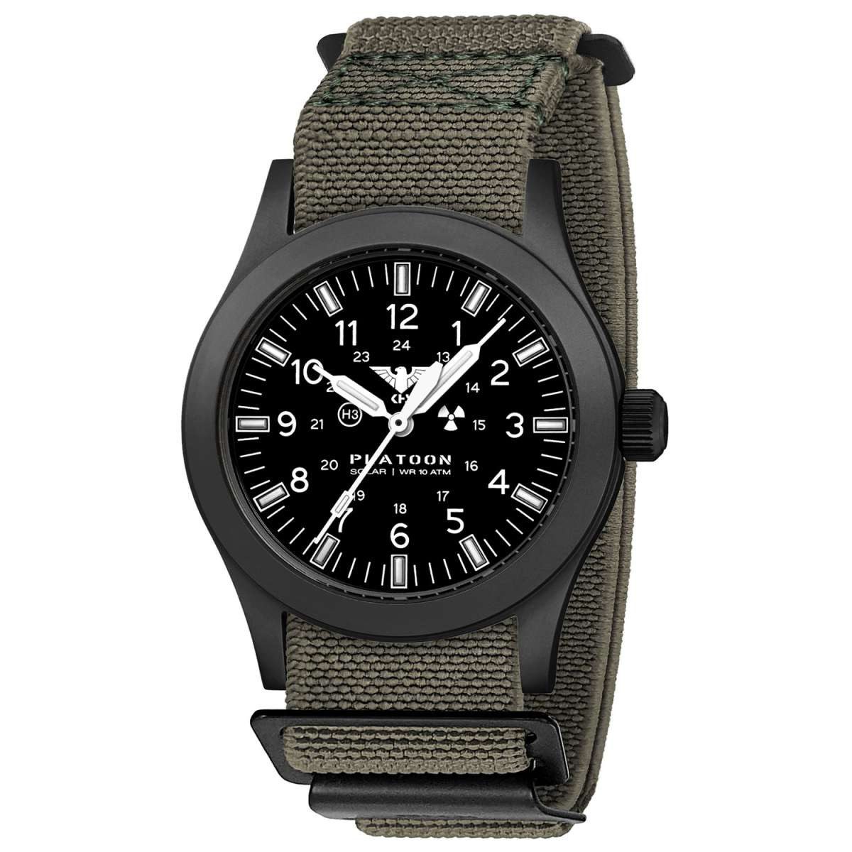 KHS Solaruhr PLABSSF.DFSGO, Herrenuhr Platoon Solar Flex-Textilband Grau