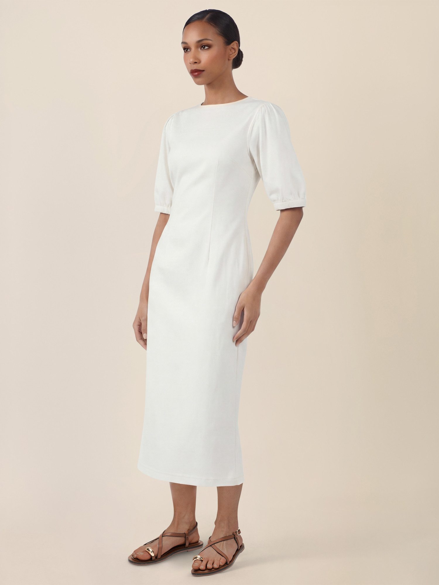 Apart Jerseykleid mit Puffärmeln