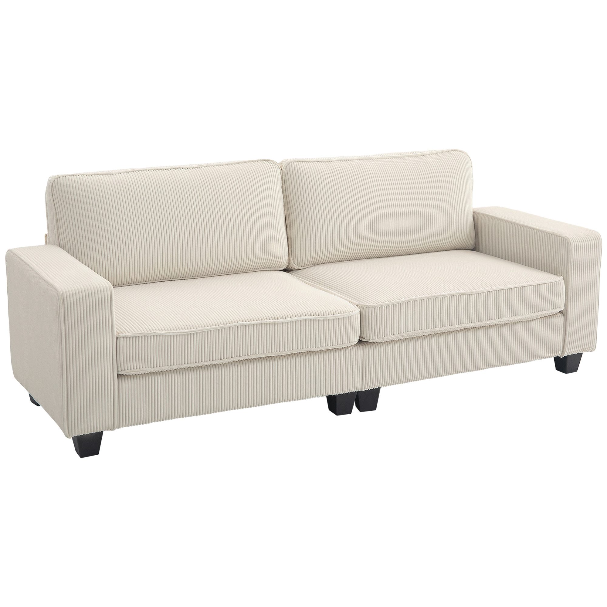 HOMCOM 3-Sitzer Couch mit Armlehnen, Rückenkissen, günstig online kaufen