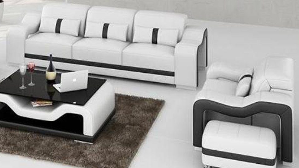 JVmoebel Sofa Designer schwarze 3+1 Sitzer Sofagarnitur Polstermöbel Couch Neu, Made in Europe