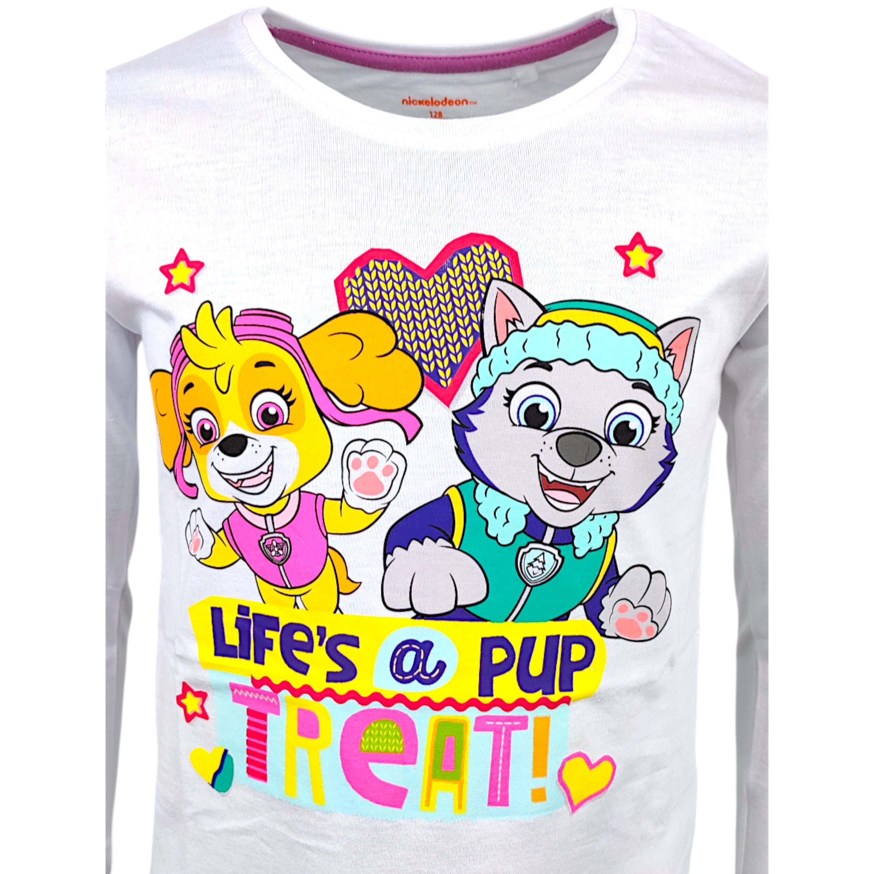 PAW PATROL Langarmshirt Skye & Everest Mädchen Shirt aus Baumwolle Gr. 98 - 128 cm