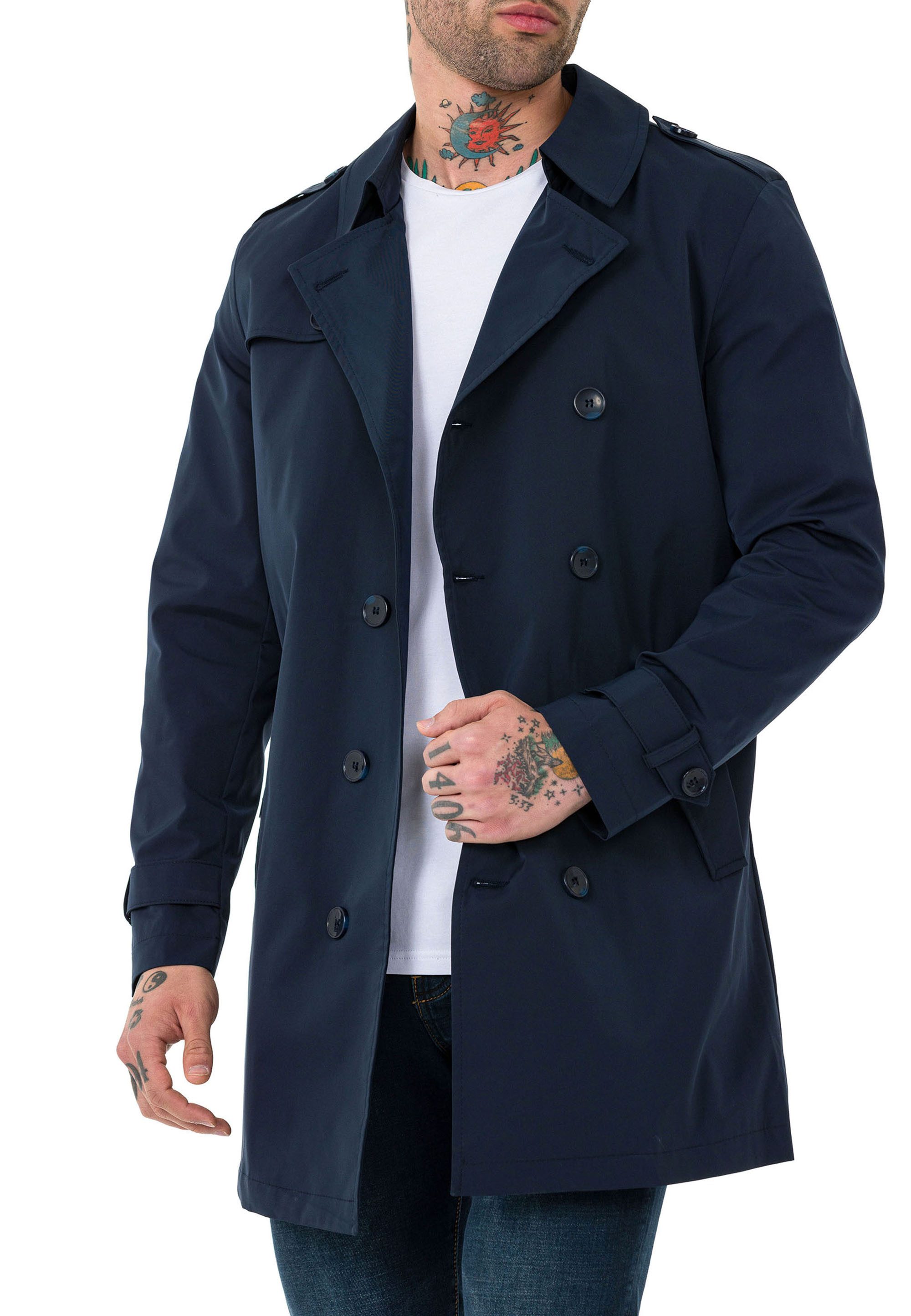 RedBridge Trenchcoat mit Gürtel und doppelreihigem günstig online kaufen