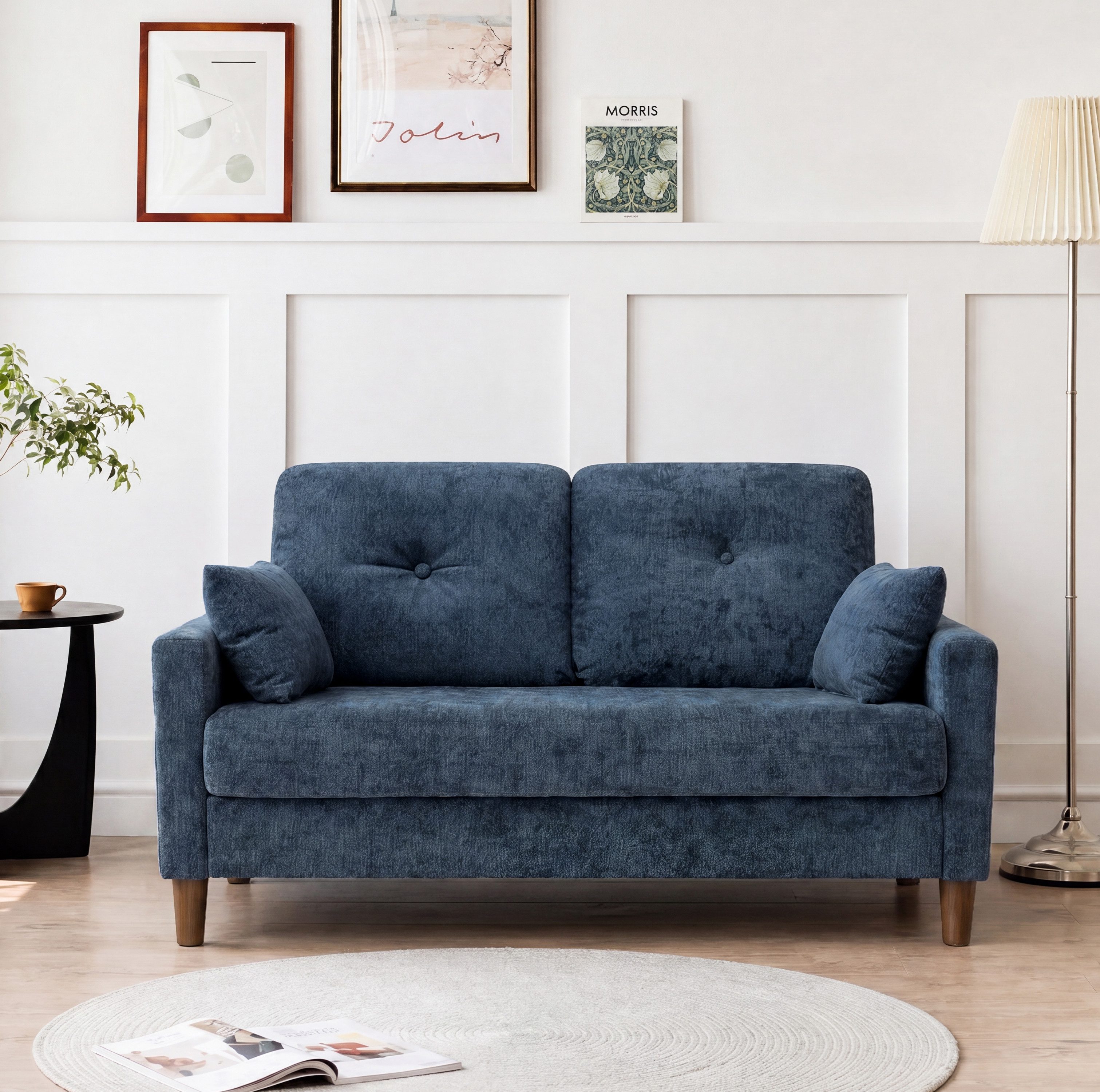 Vipbear Sofa 2-Sitzer Sofa mit Seitentaschen, kompakt für kleine Räume, 120cm, 1 Teile