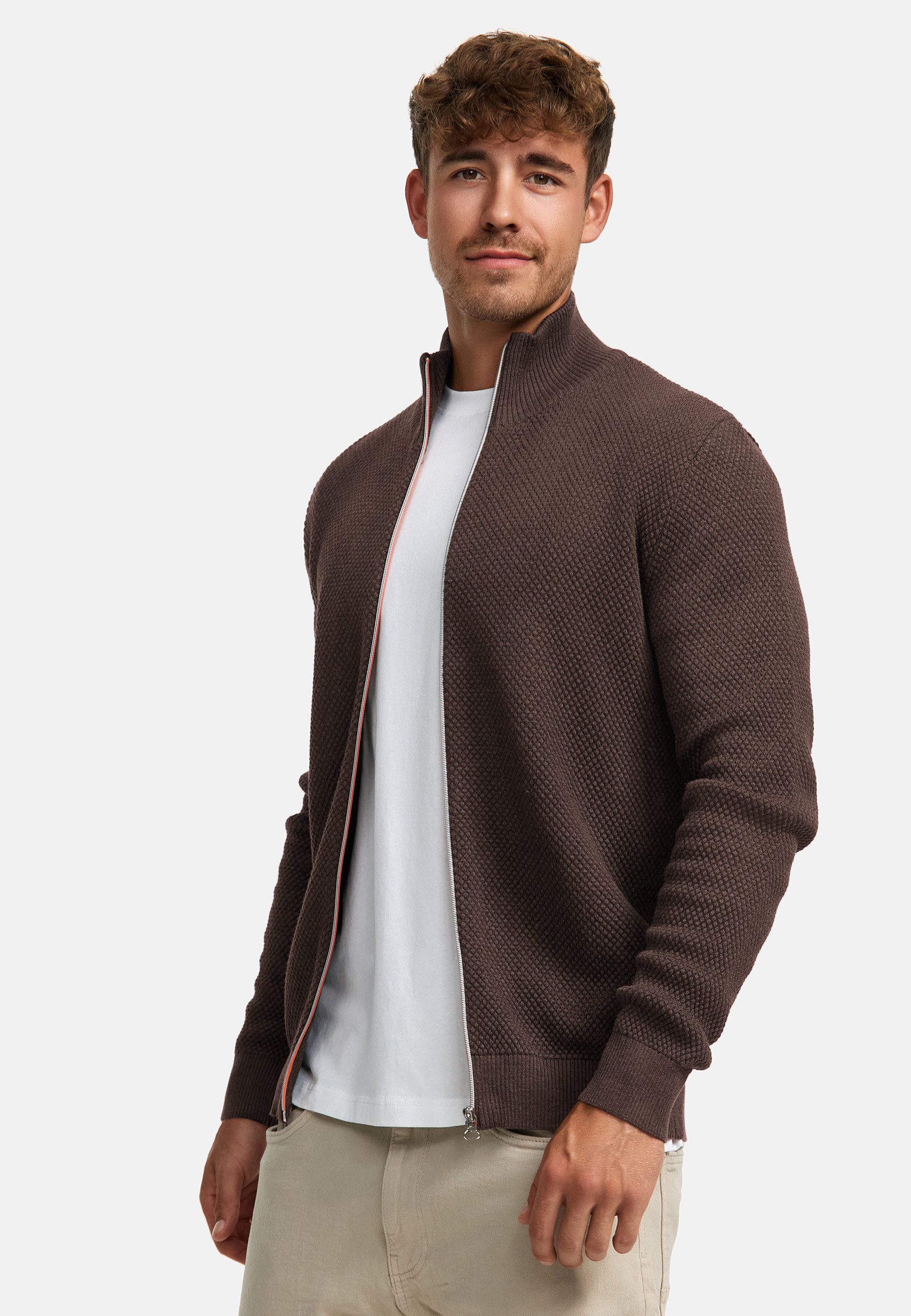 Kronstadt Strickjacke Herren KSErik Herrenstrickjacke Feinstrickjacke mit Stehkragen