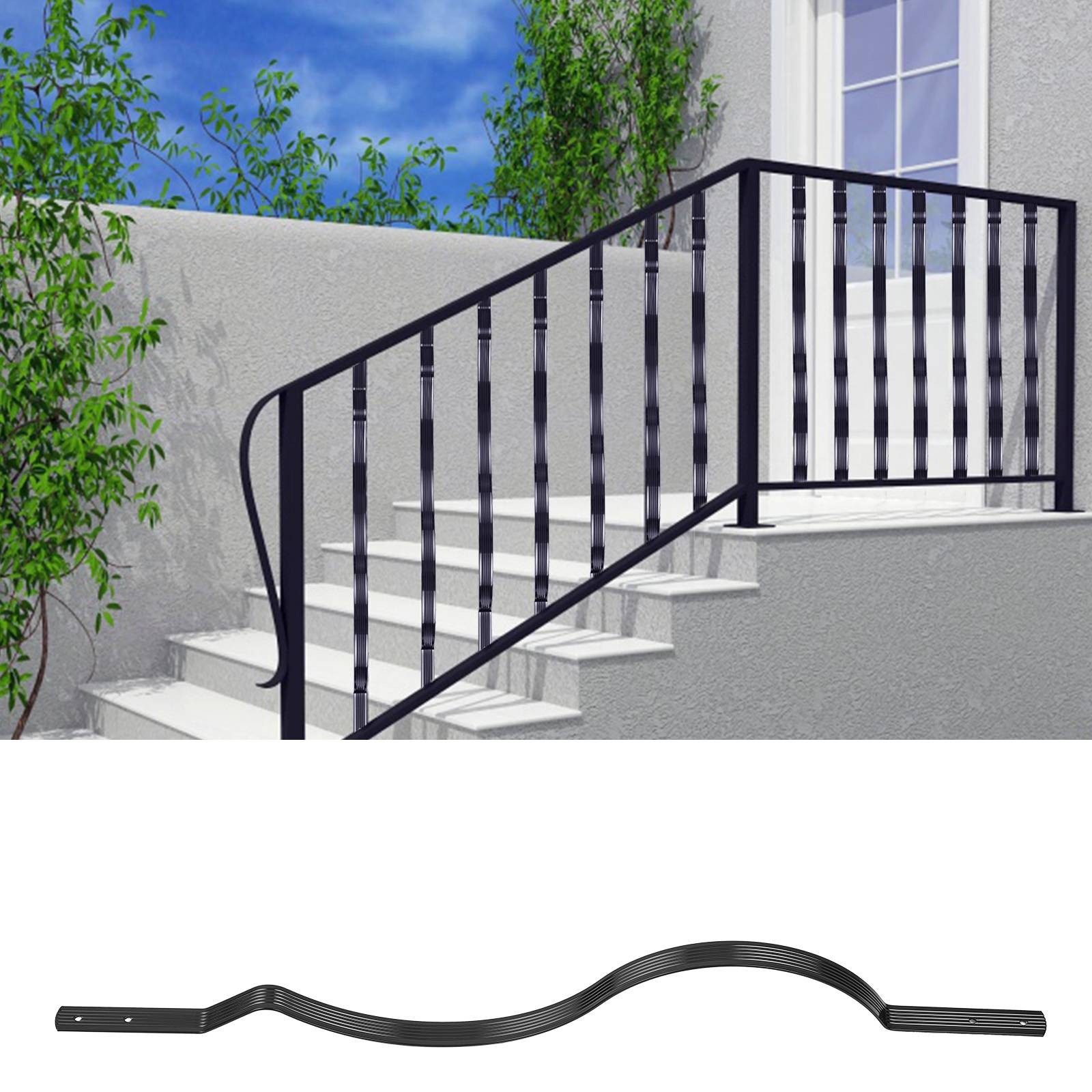 GarveeMore Сходиgeländer 50pcs Сходиgeländer Schmiedeeisen Eingangsgeländer,82x2.5CM