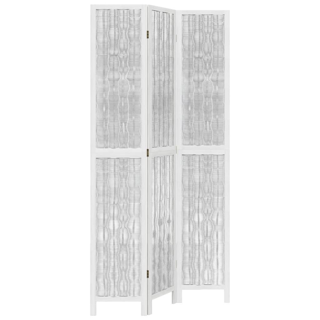 Paravent 40 x 220 cm 3-tlg Raumteiler Paravent Trennwand Spanische Wand Weiß Ma