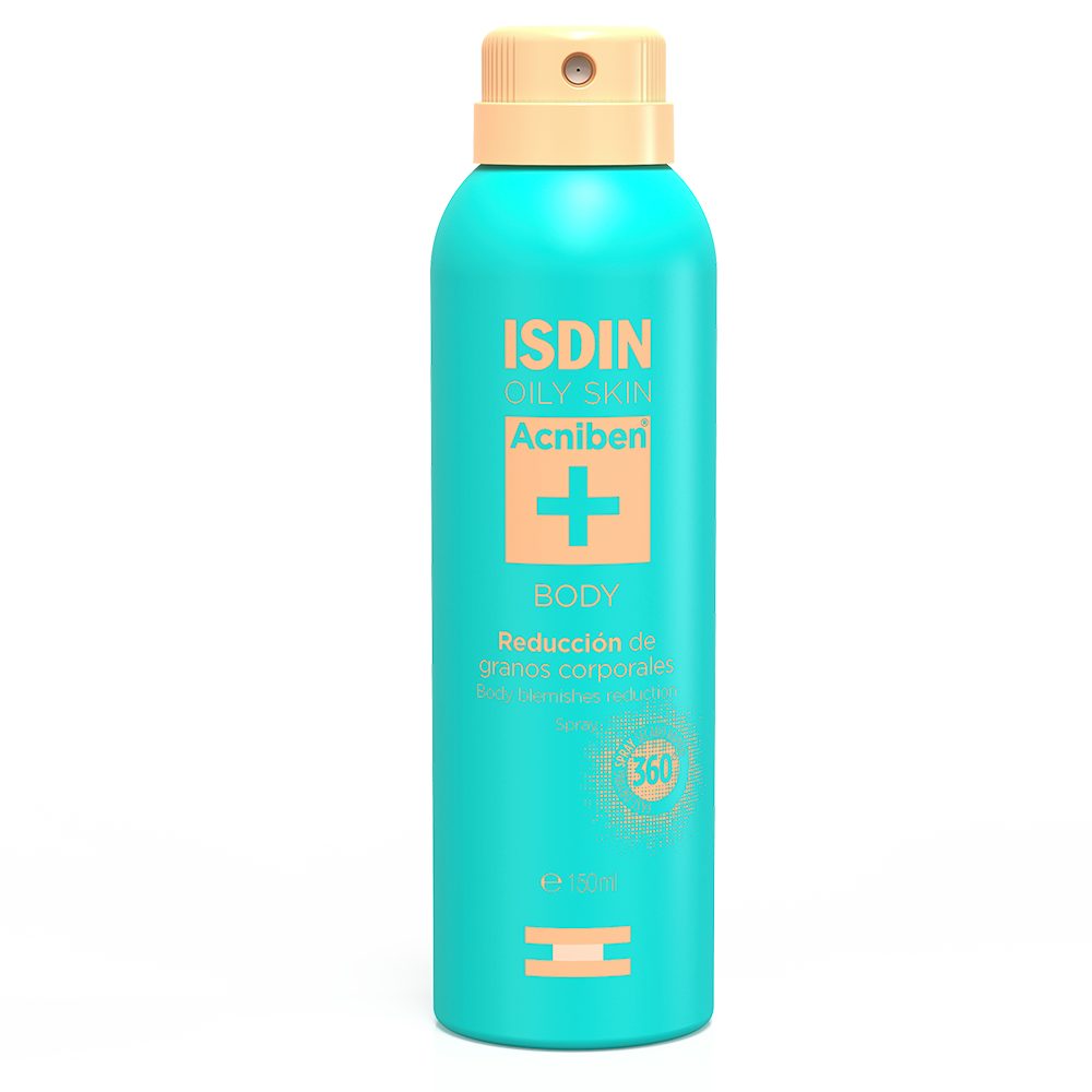 Isdin Gesichts- und Körperspray Acniben Body Spray Oily Skin 150 ml, Körperspray für unreine und fettige Haut