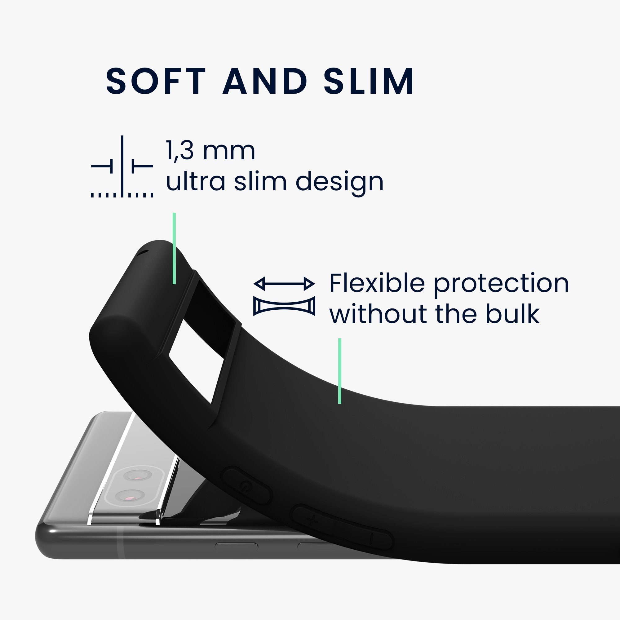 kwmobile Handyhülle Hülle für Google Pixel 6a, Hülle Silikon - Soft Handyhülle - Handy Case Cover