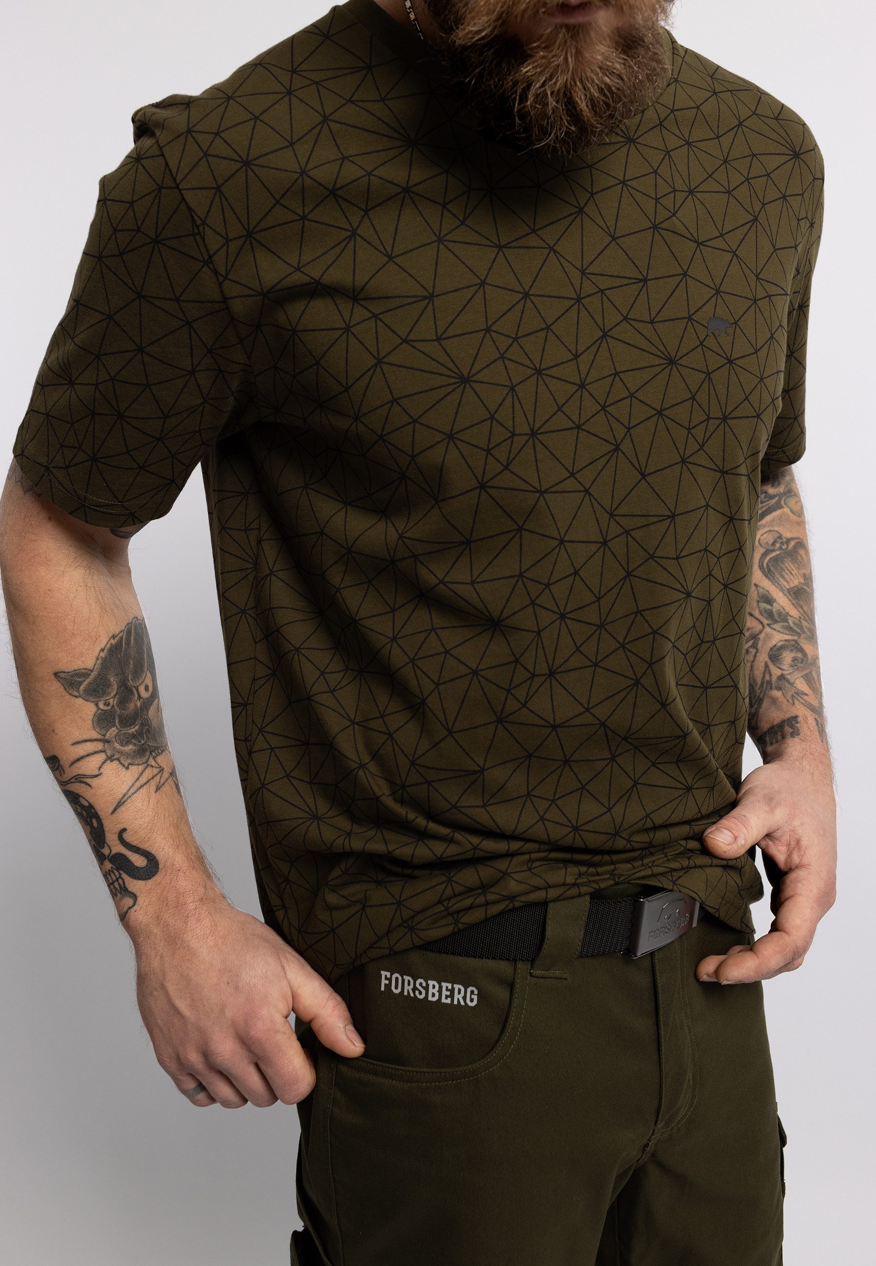 FORSBERG T-Shirt mit Polygonmuster